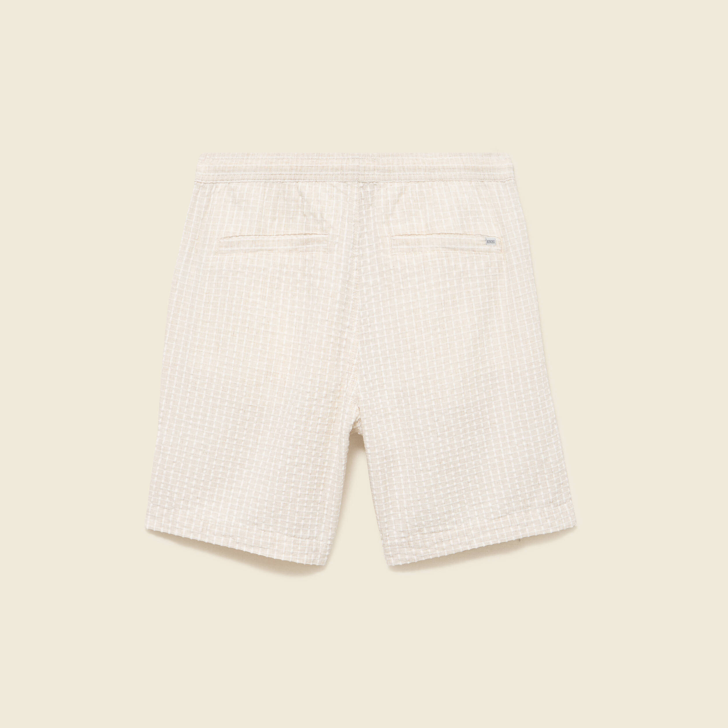 Bermuda coupe droite beige homme