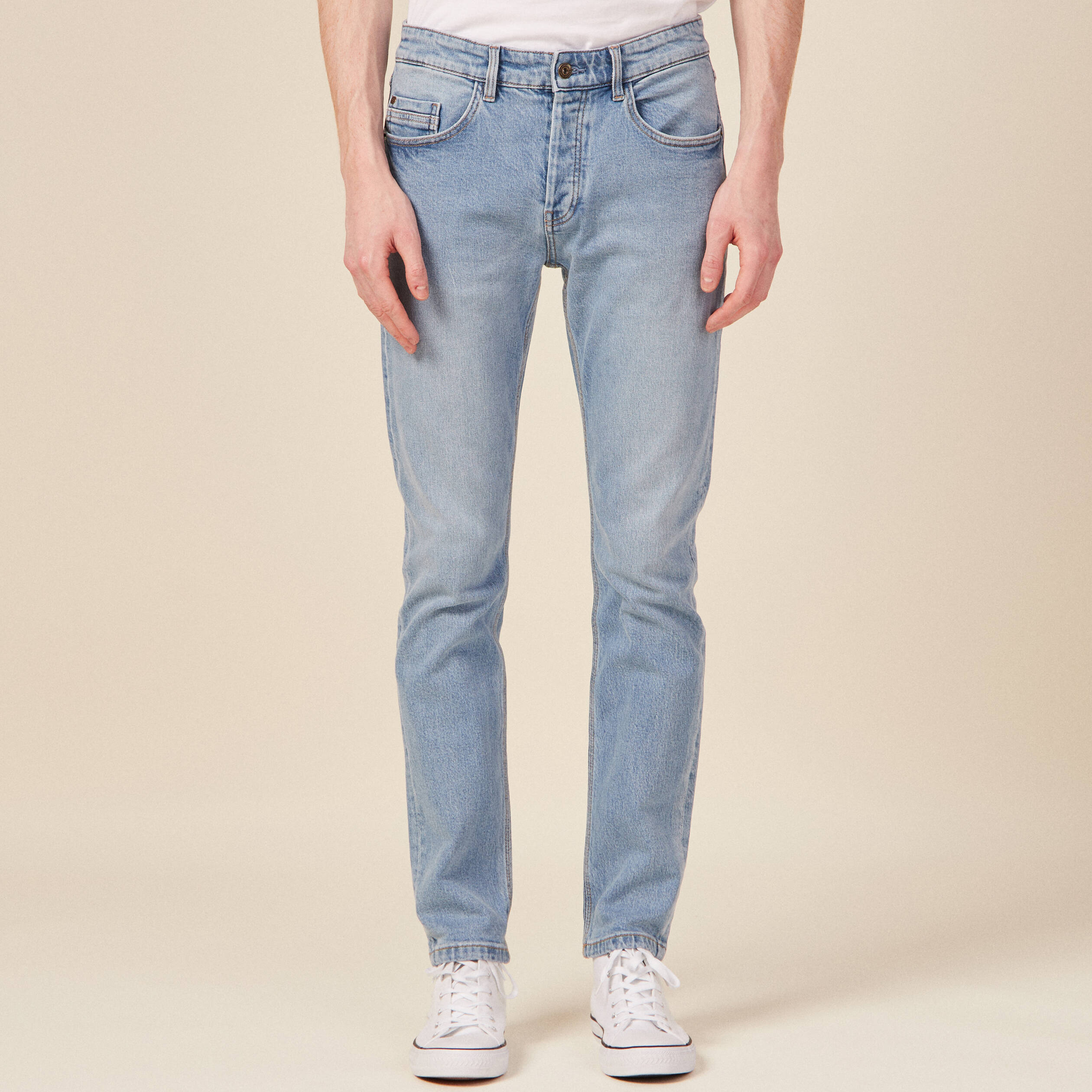 jeans slim 5 poches denim used homme Jeans slim 5 poches denim used homme