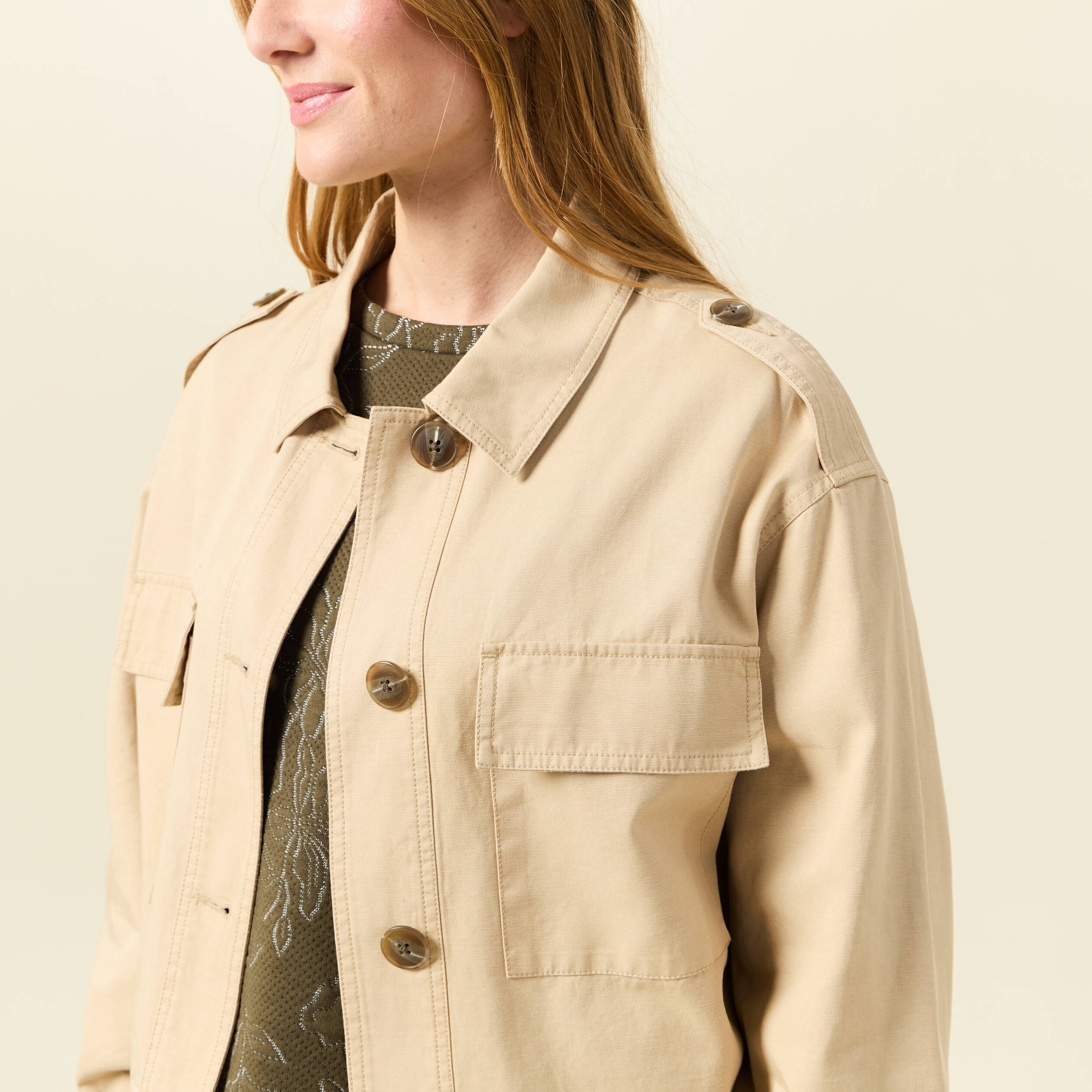 Blouson oversize beige femme