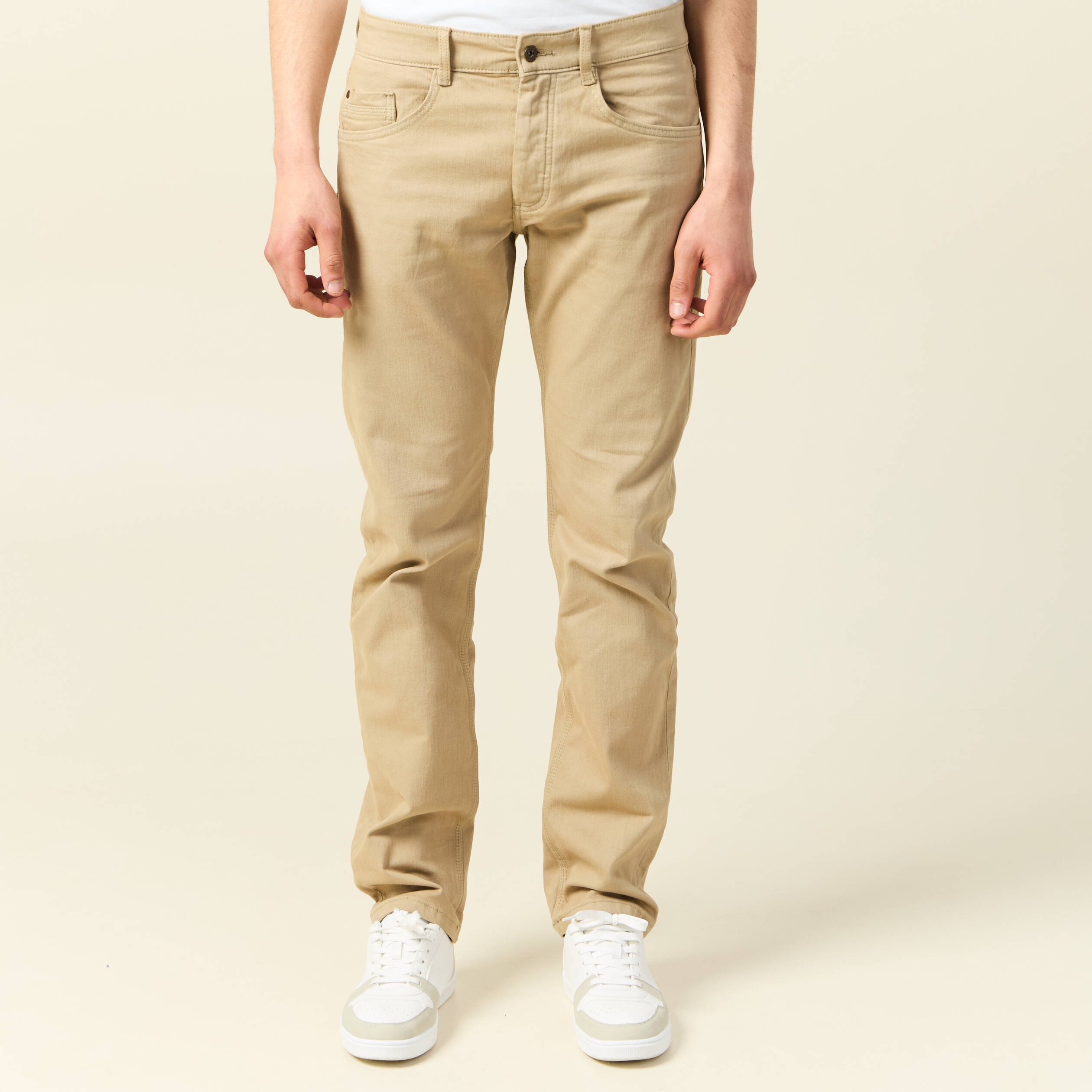 jeans eco responsable straight denim beige homme Jeans éco-responsable straight denim beige homme
