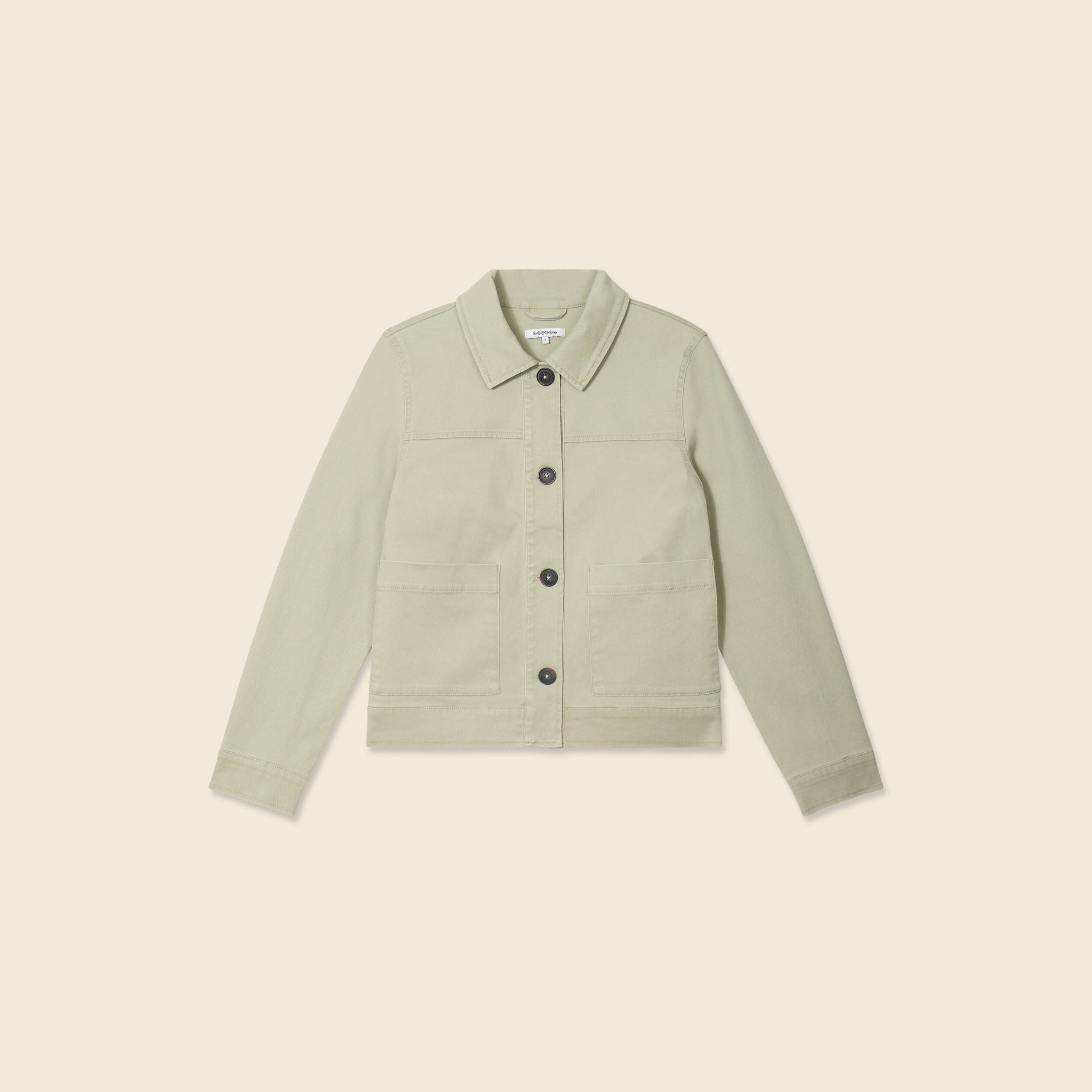 Blouson boutonn&eacute; vert kaki femme