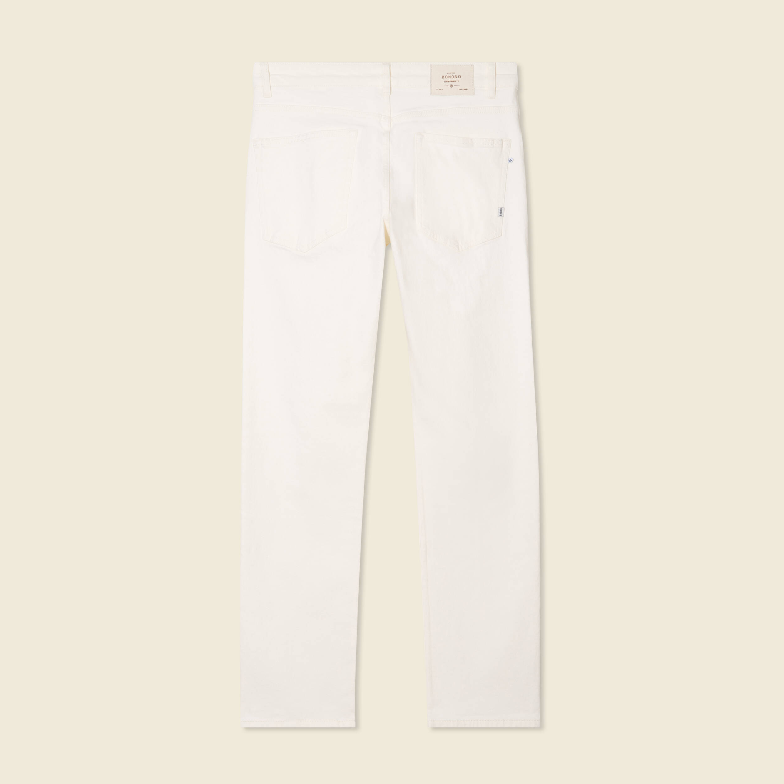 Jeans regular 5 poches denim blanc homme