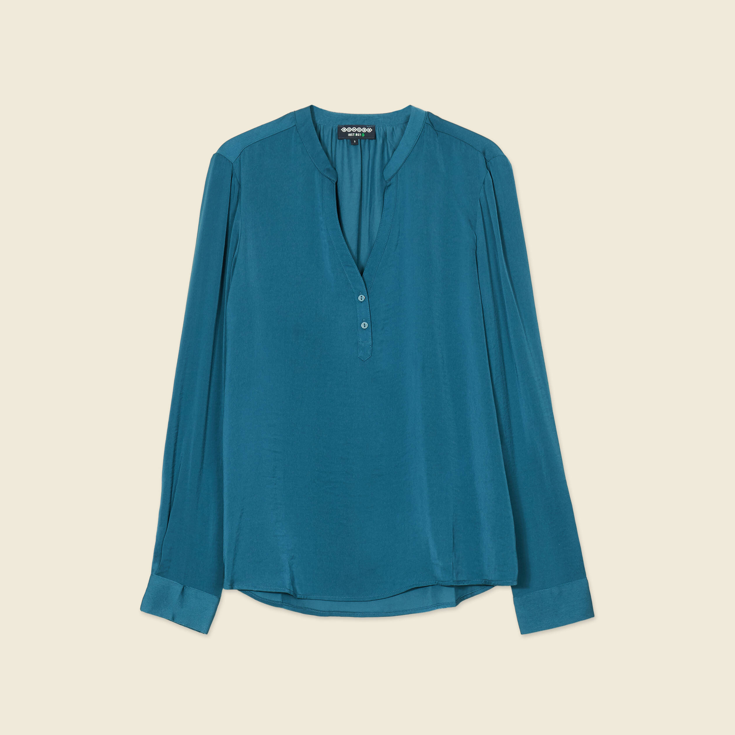 blouse manches longues satin bleu gris femme Blouse manches longues satin bleu gris femme