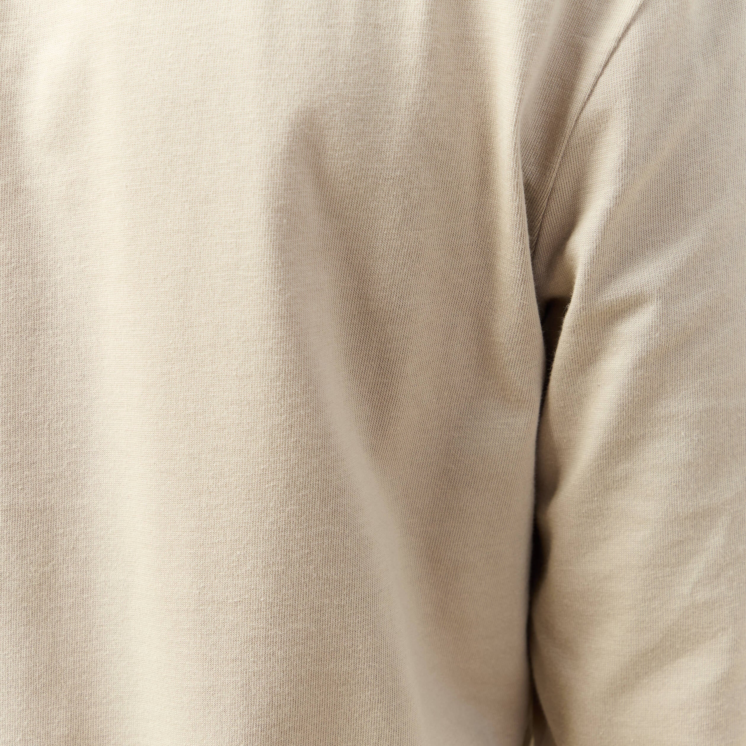 T-shirt en coton manches longues beige homme