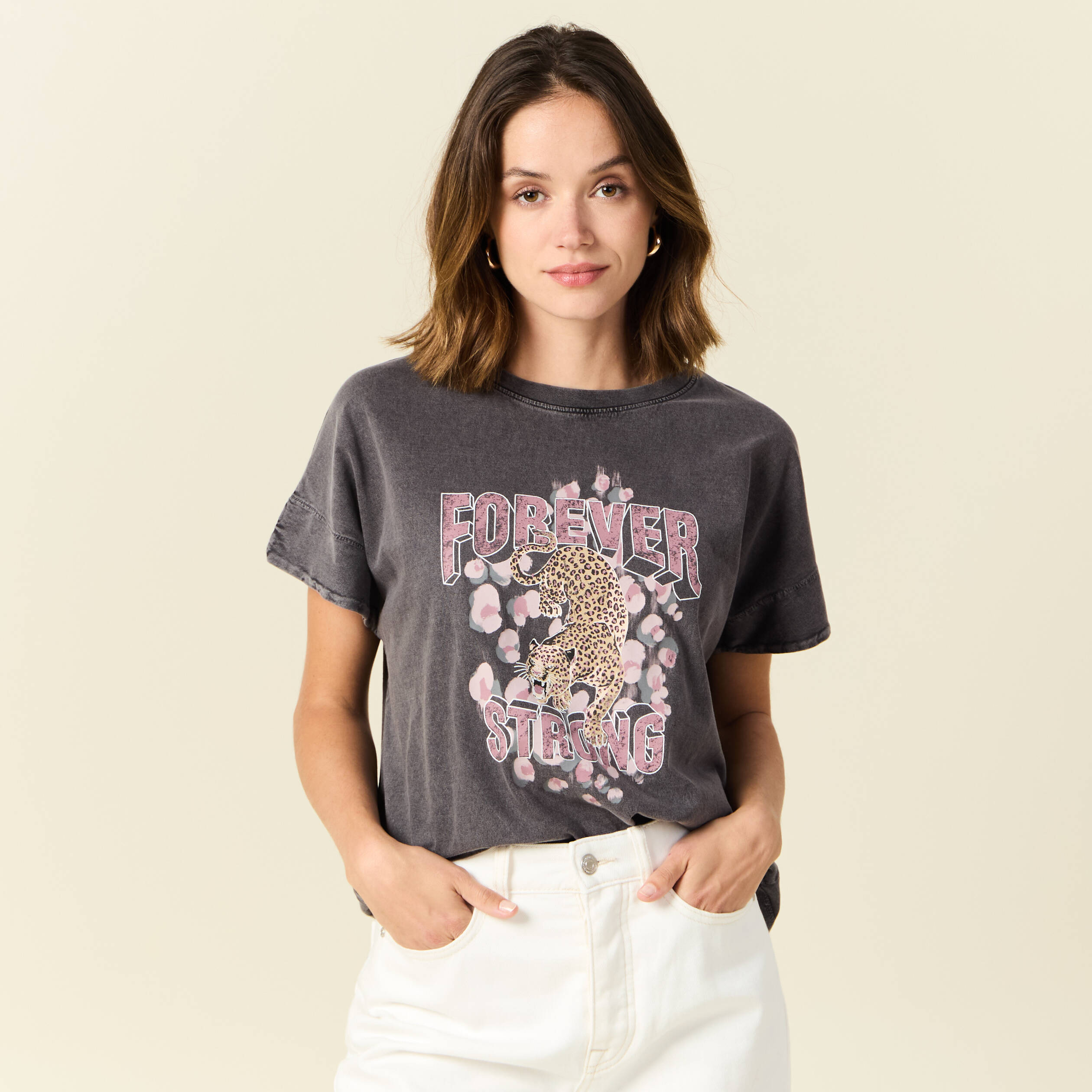 Adda Heights Grande Soeur Tee Shirt Manches Courtes Tee Shirt Noir Fille  T-shirt Manches Courtes Noir