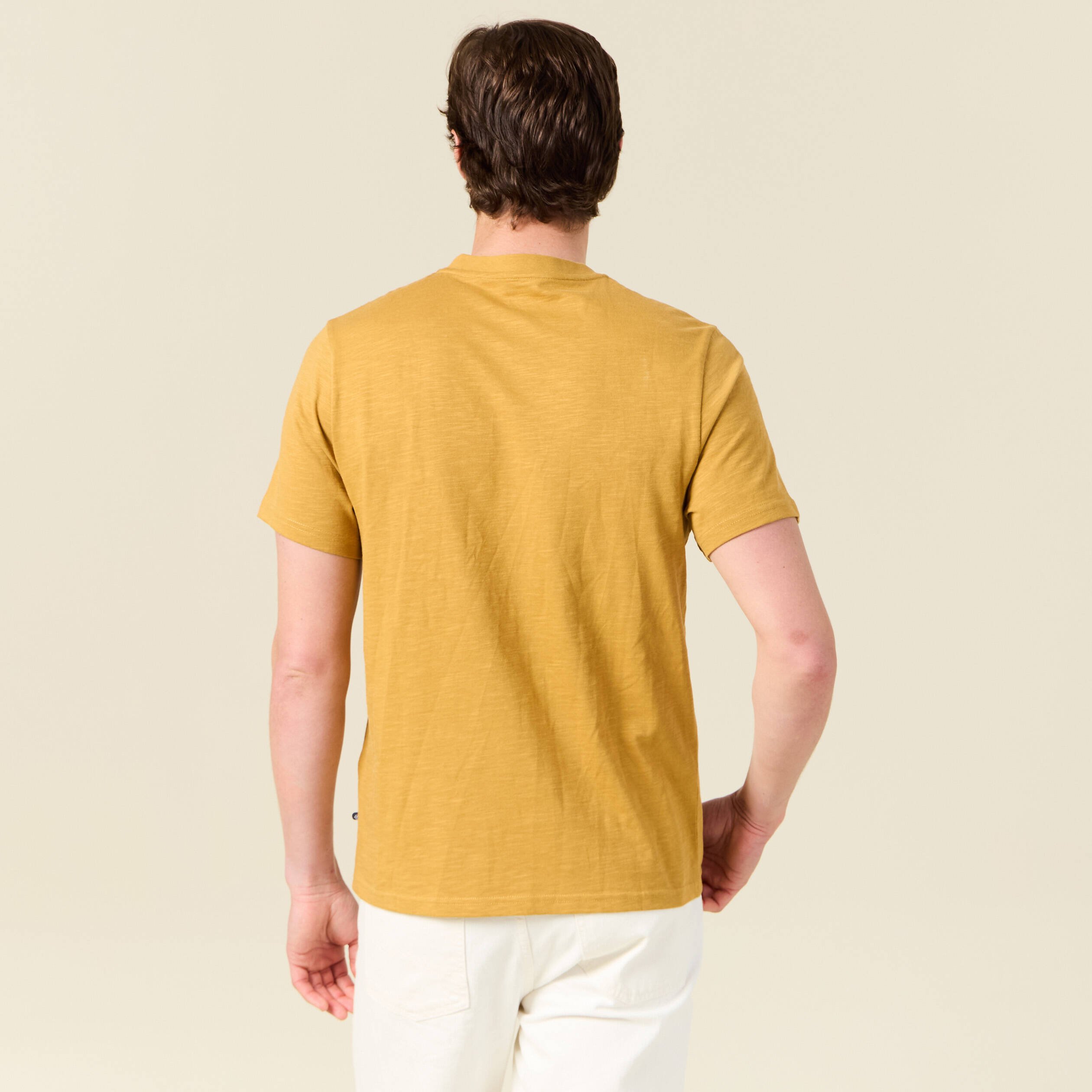 t shirt eco responsable jaune moutarde homme T-shirt éco-responsable jaune moutarde homme