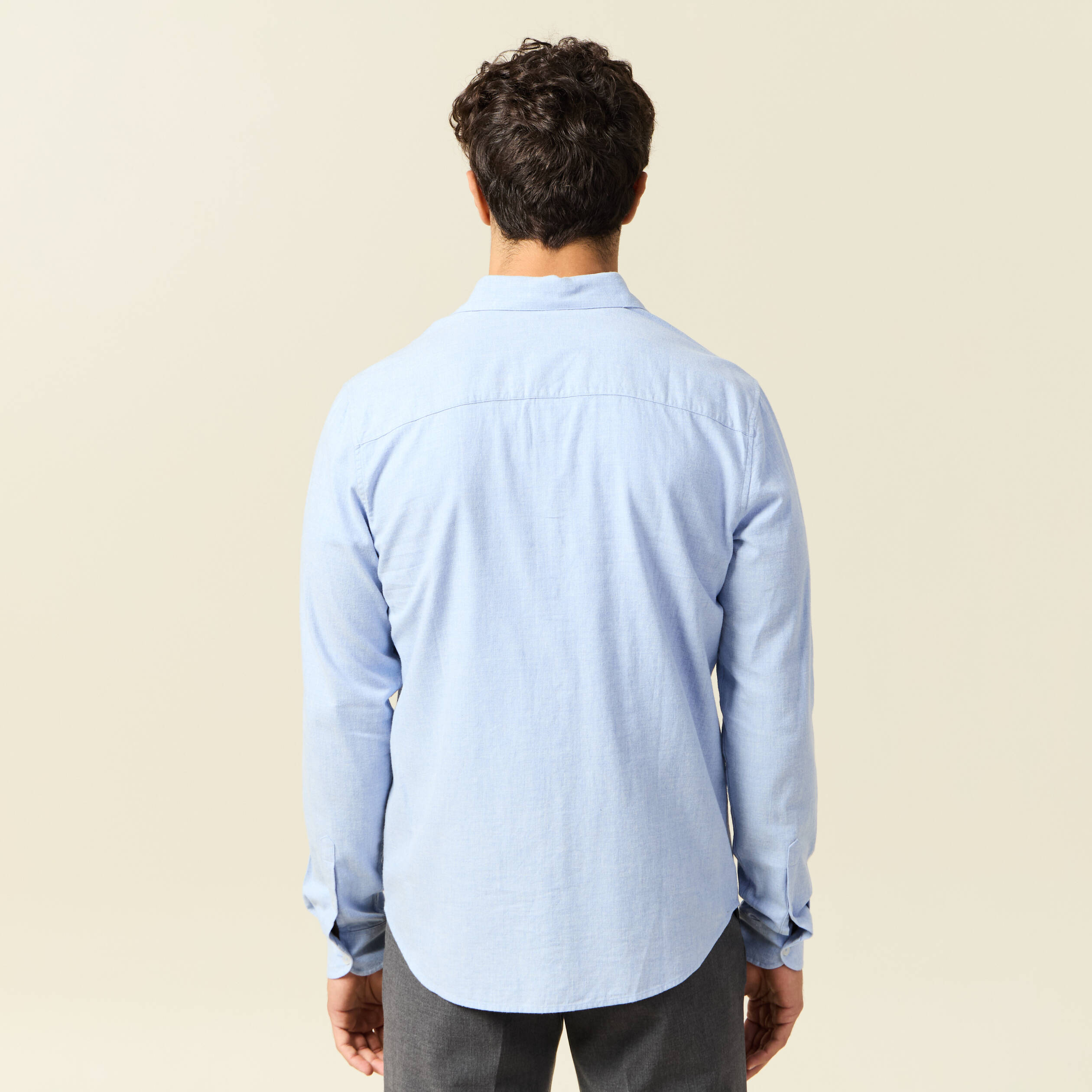 Chemise col classique manches longues bleu ciel homme