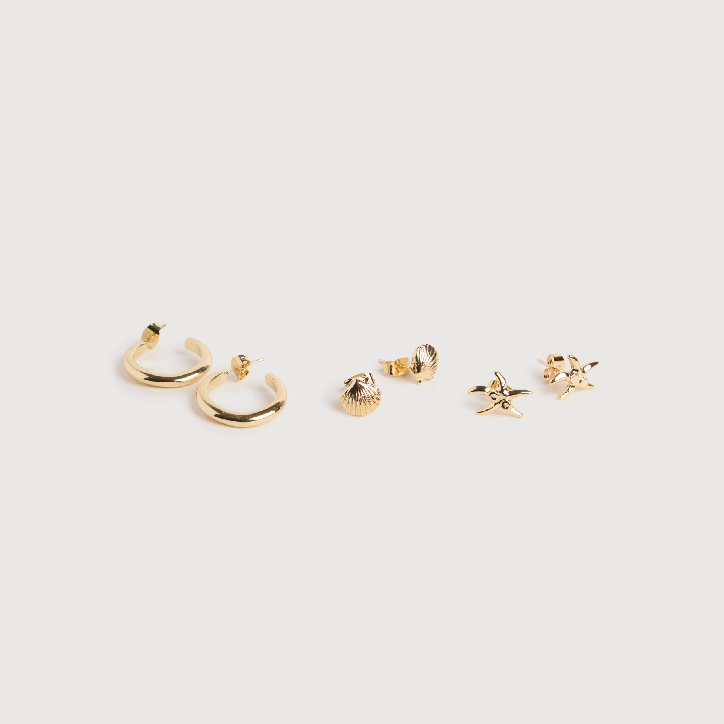 Lot de 3 paires boucles d'oreilles couleur or femme