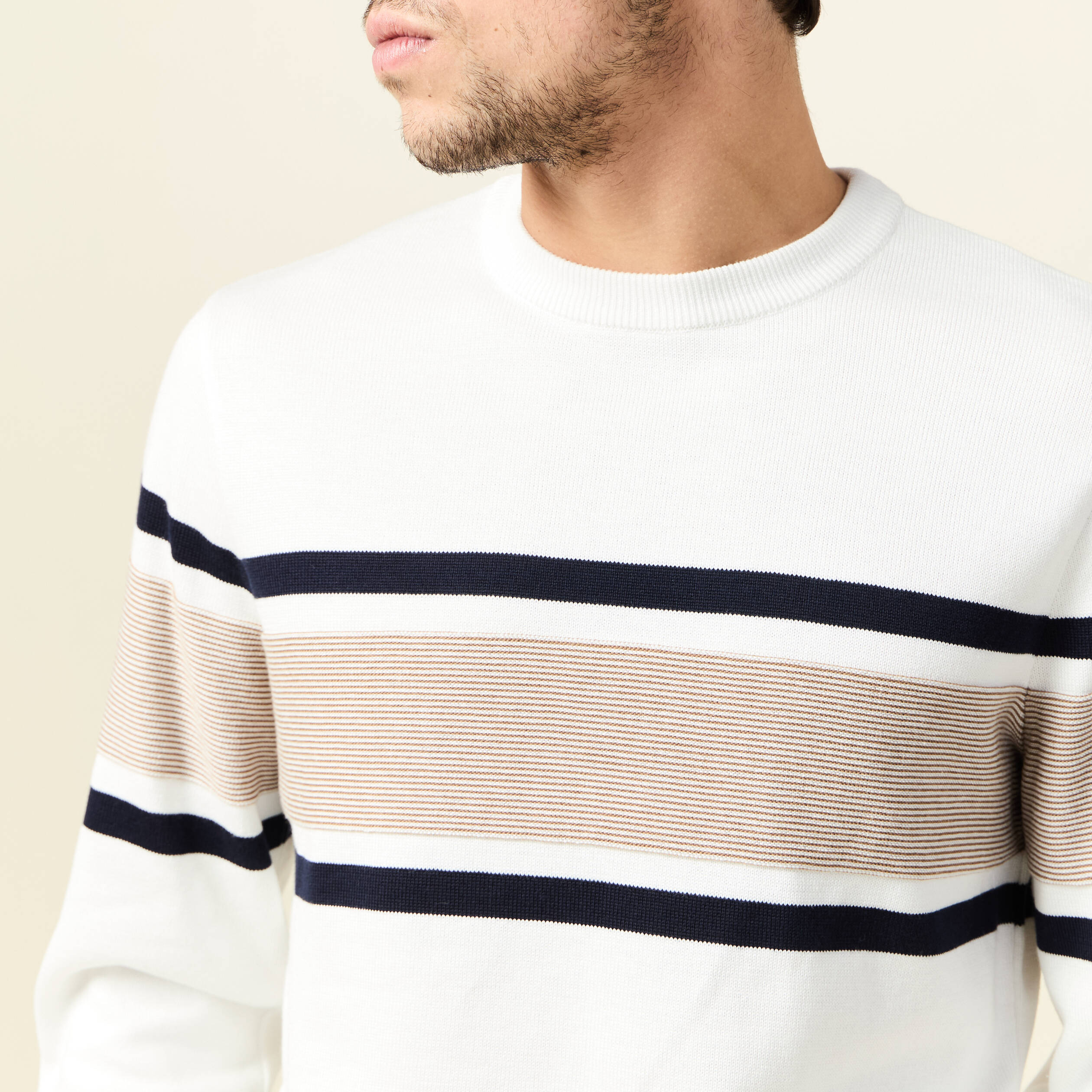 pull manches longues ecru homme Pull manches longues ecru homme