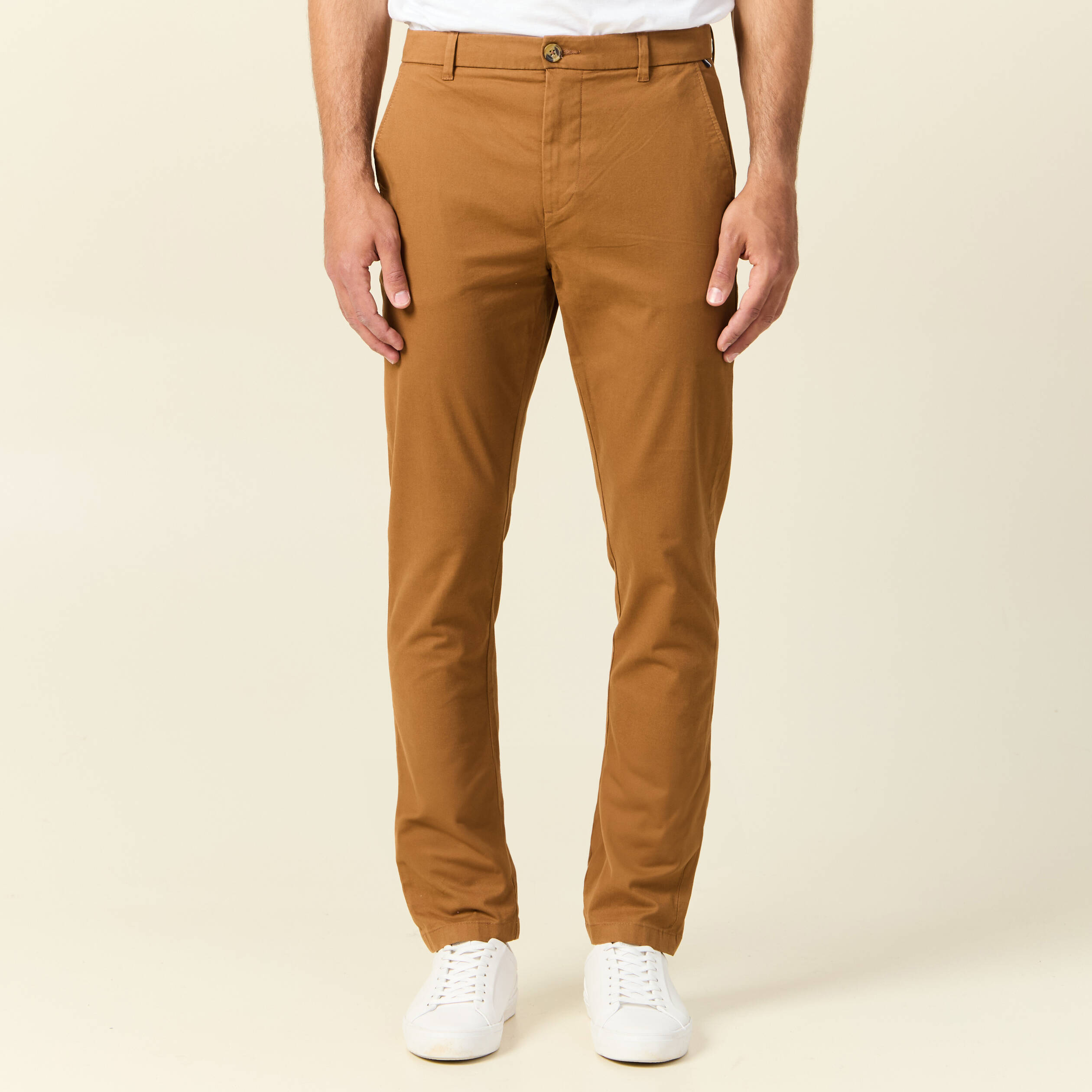 pantalon slim instinct chino marron homme Pantalon slim Instinct chino marron homme
