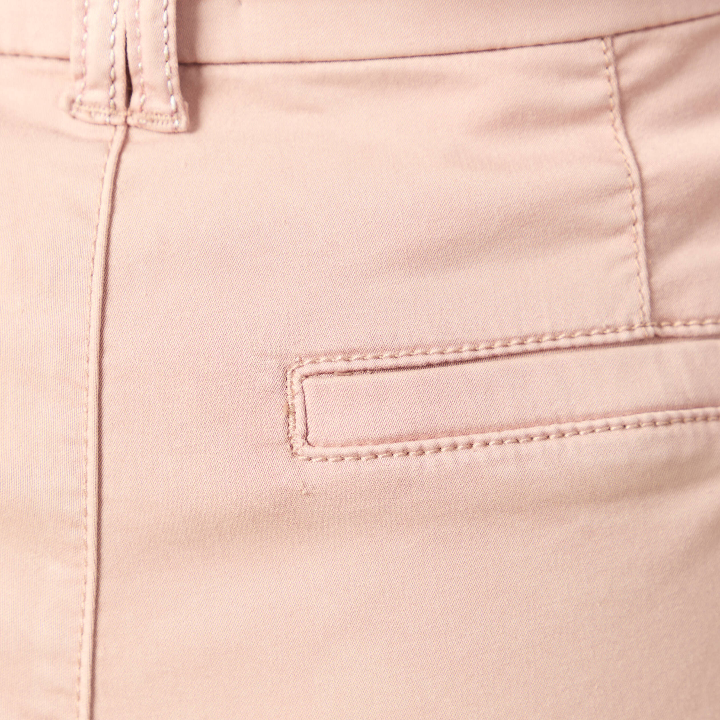 Chino cigarette 7/8&egrave;me taille haute rose clair femme