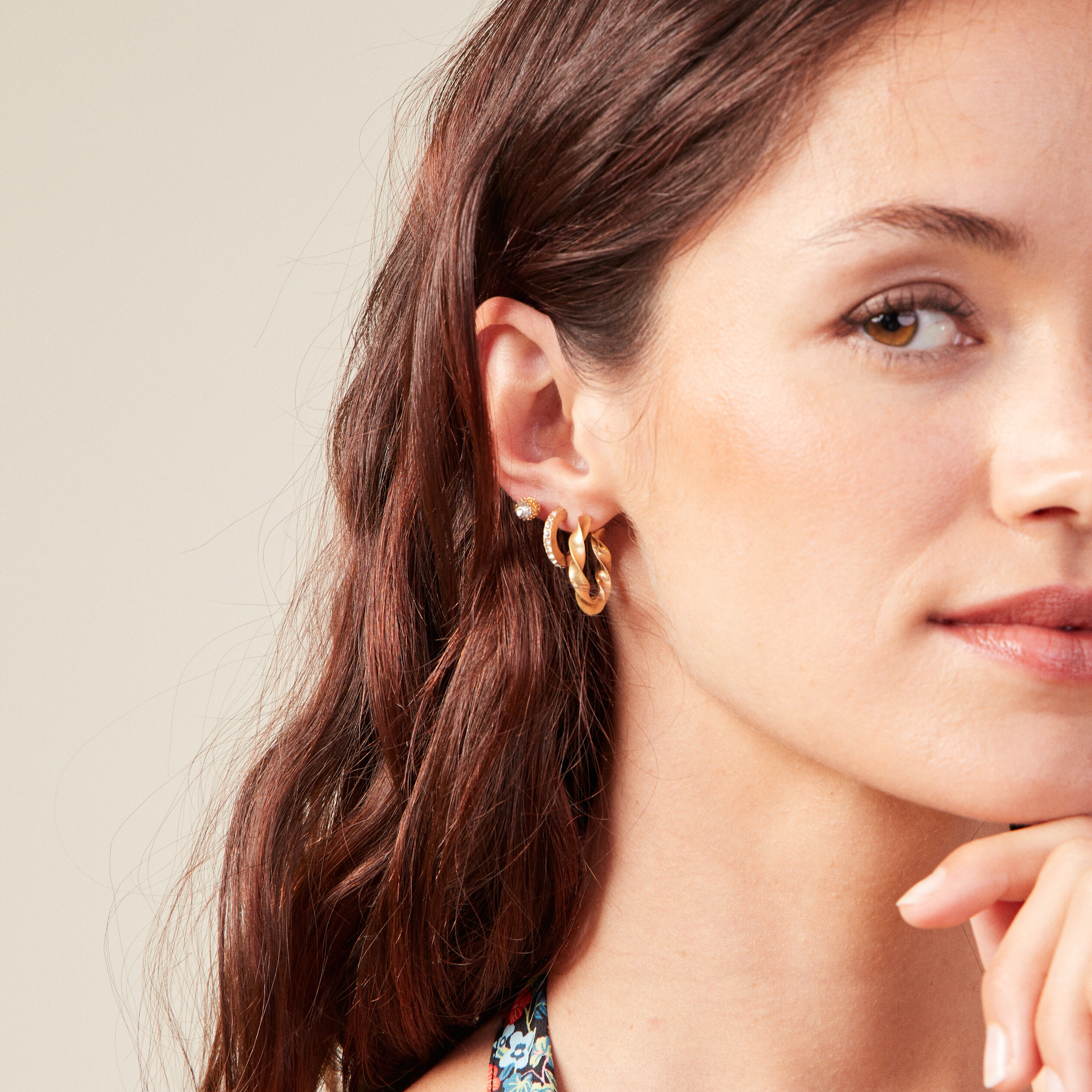 Lot 5 boucles d'oreilles couleur or femme