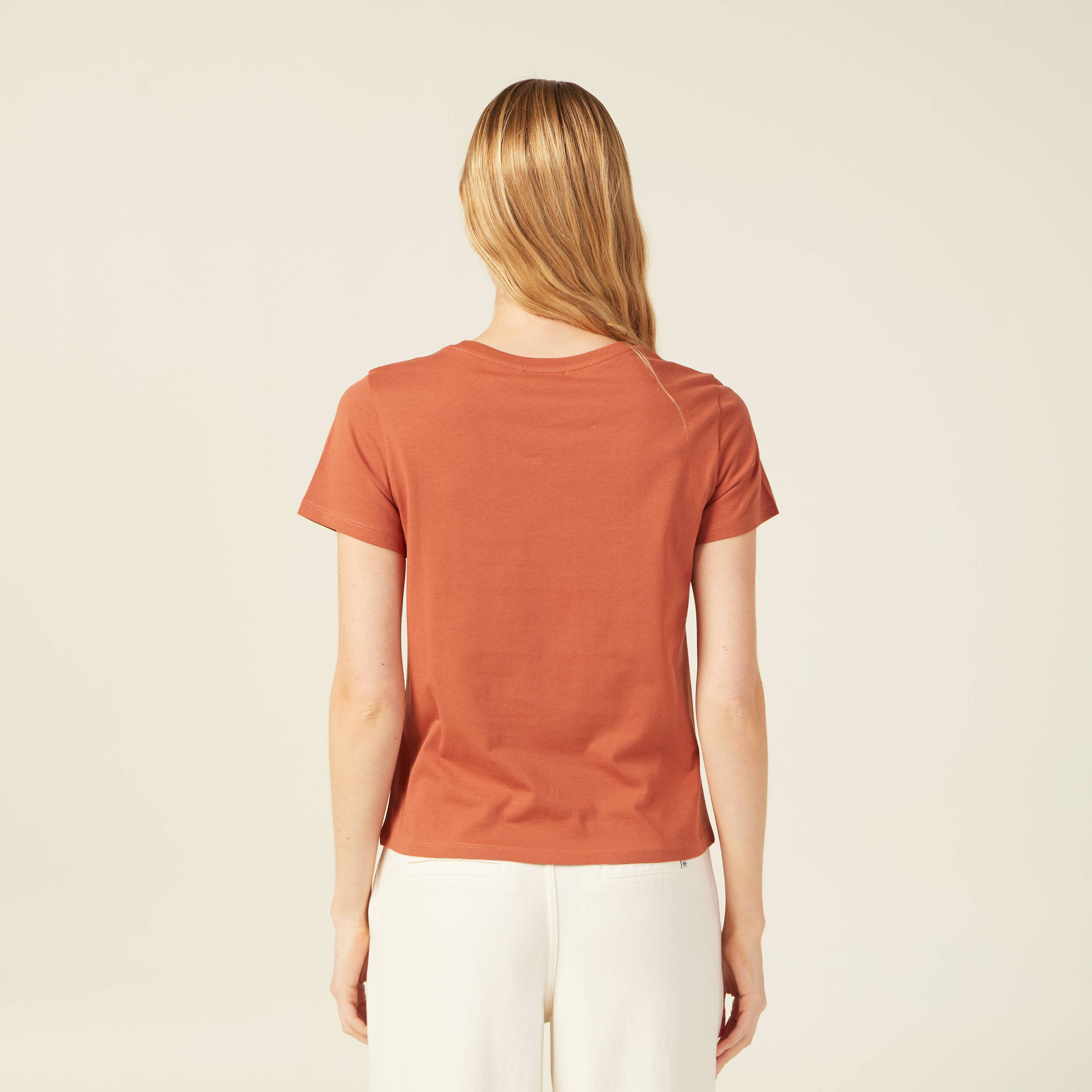 T-shirt manches courtes orange femme