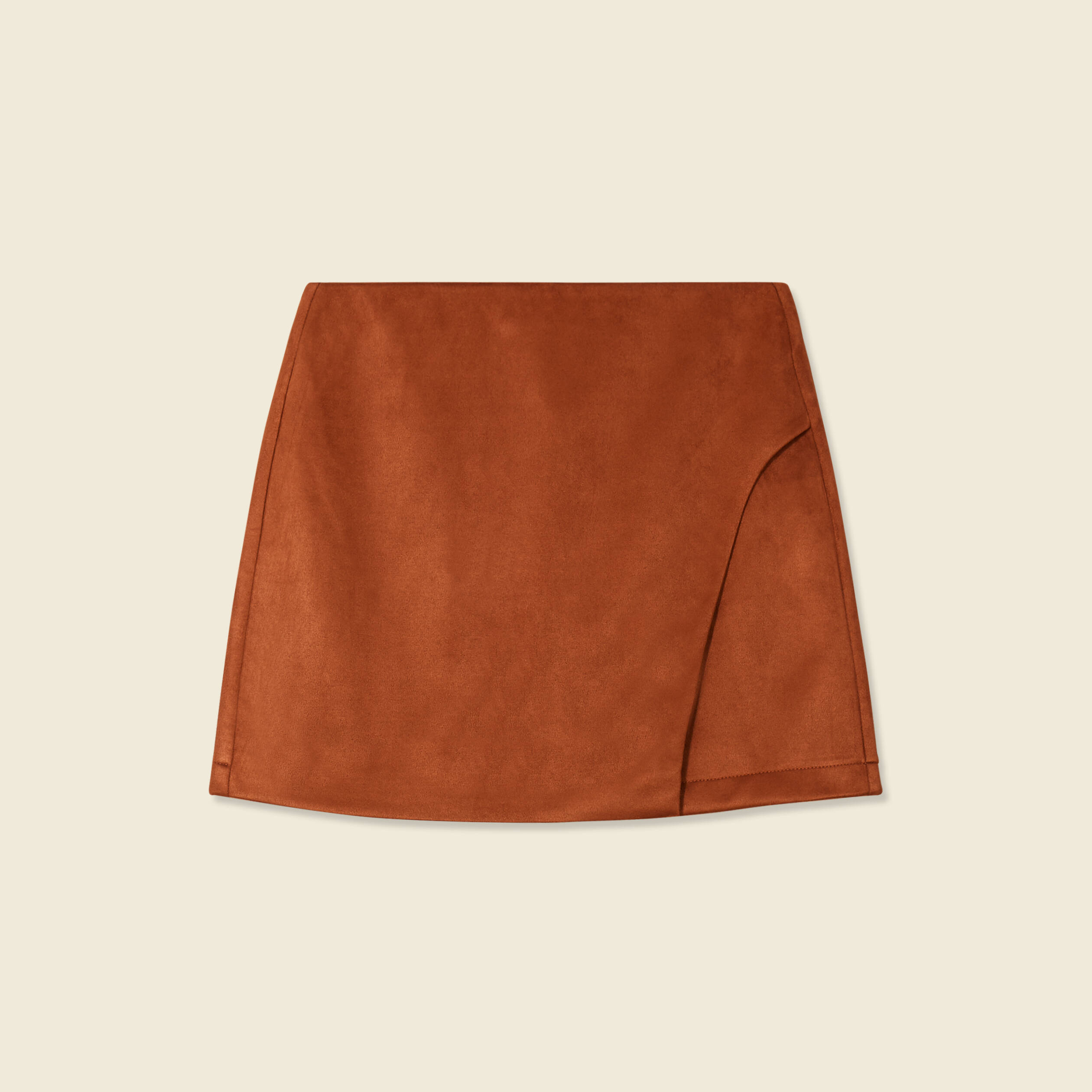 jupe droite suedine marron cognac femme Jupe droite suédine marron cognac femme