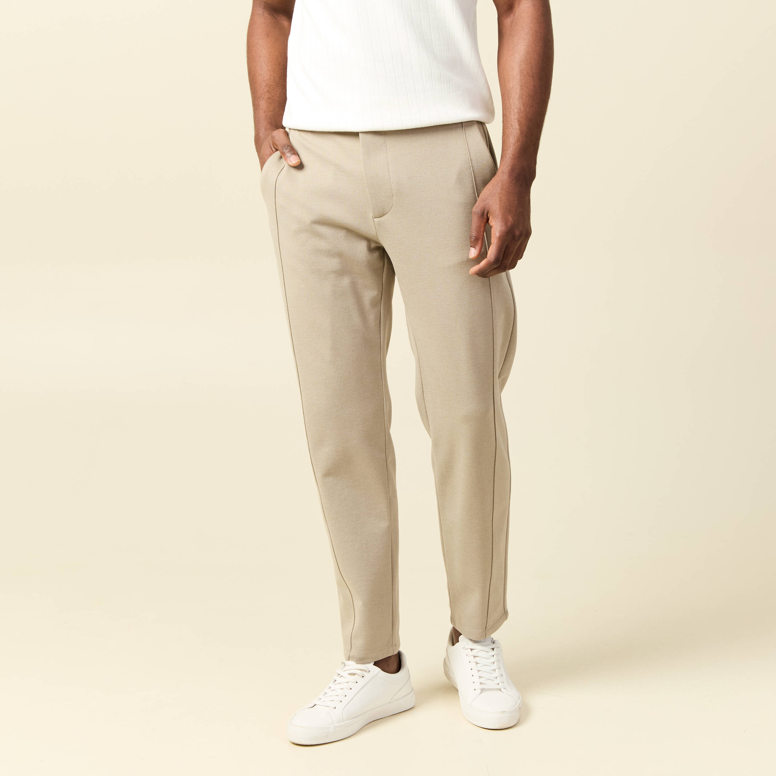 Pantalon droit longueur 32 gris clair homme