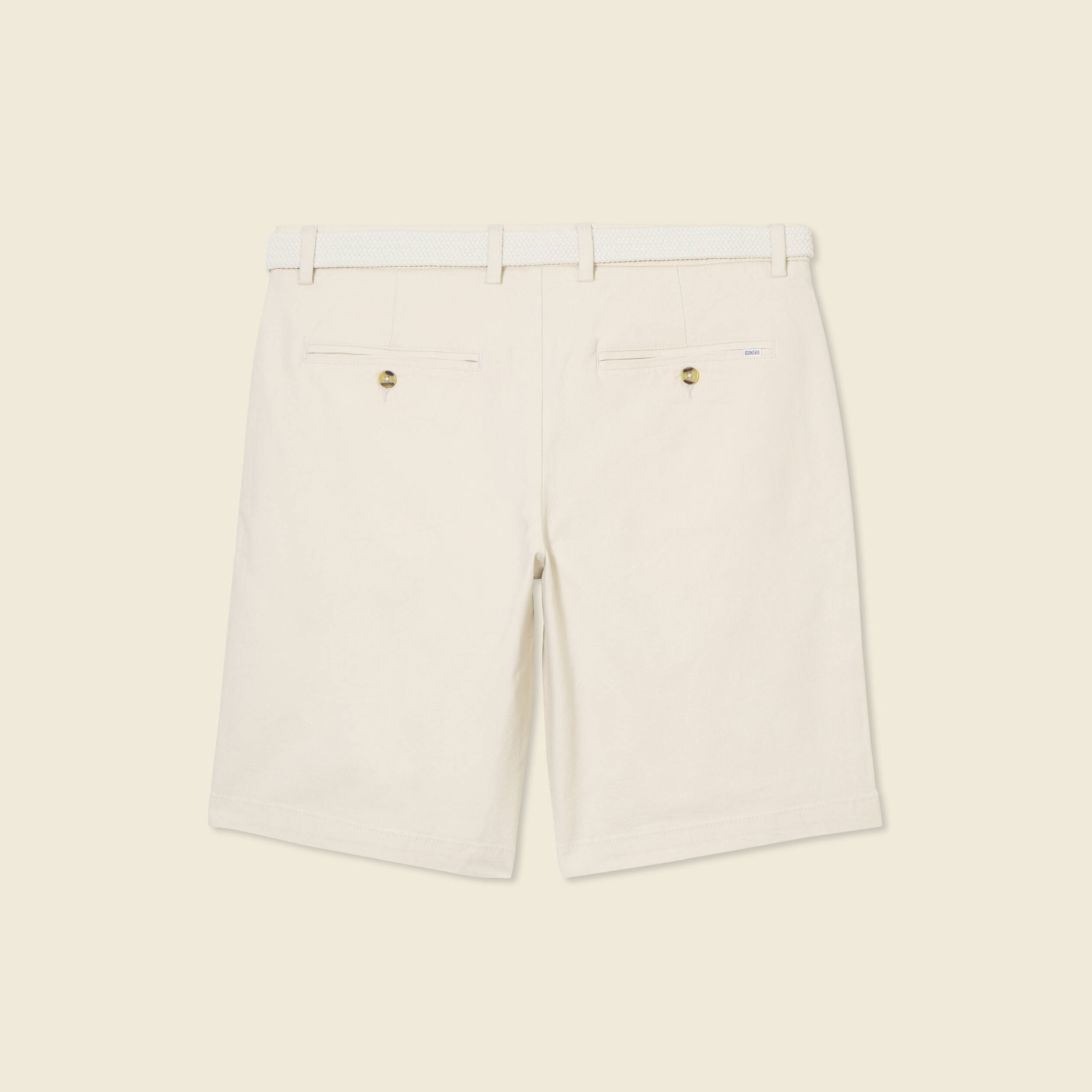 Bermuda droit chino ceinture sable homme