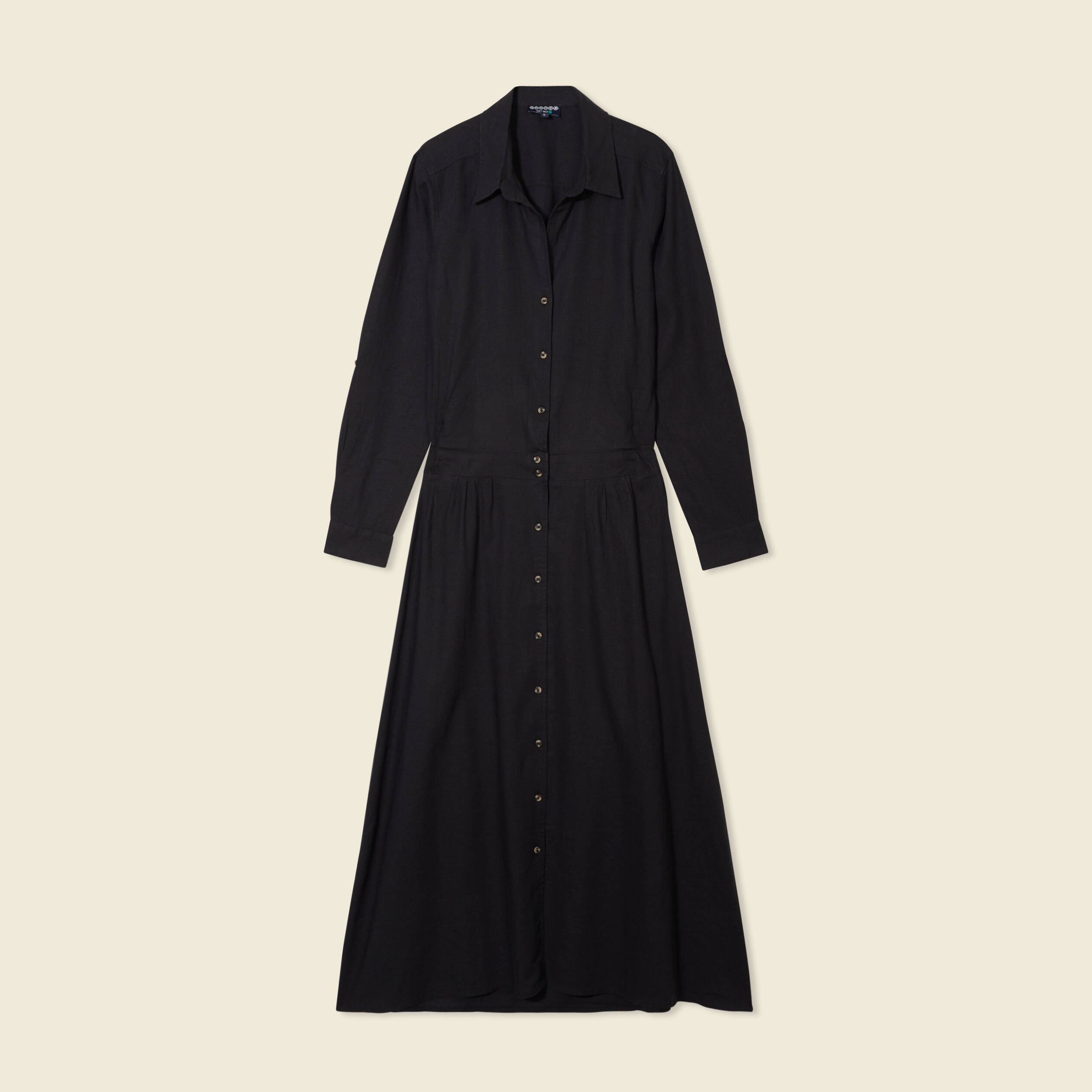 robe chemise eco responsable noir femme Robe chemise éco-responsable noir femme