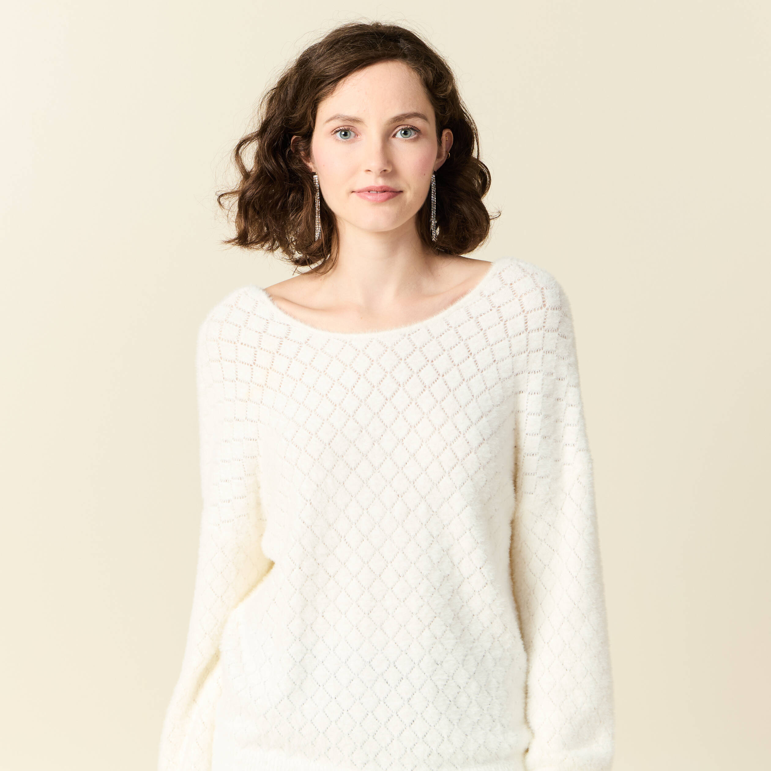 pull manches longues ecru femme Pull manches longues ecru femme