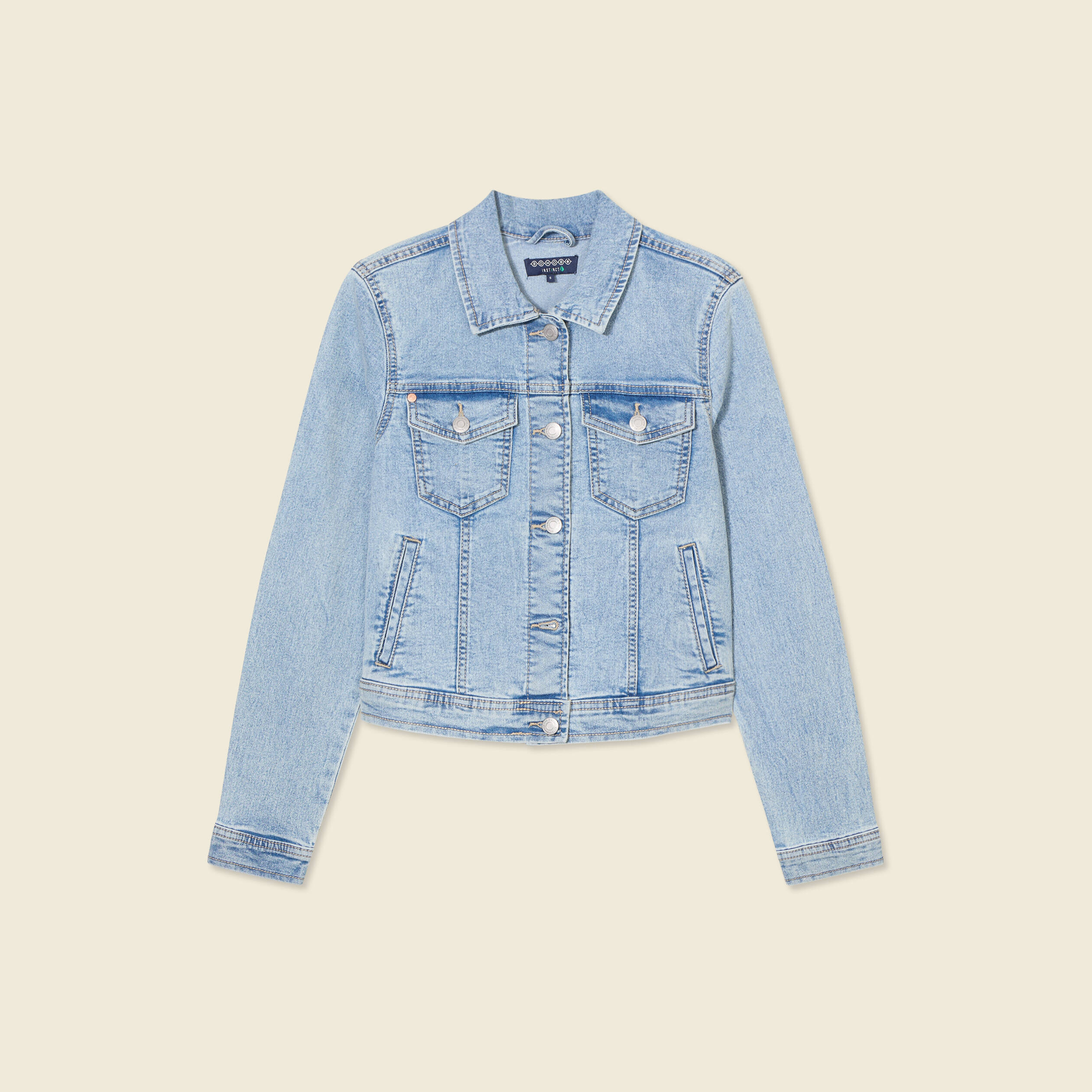 Blouson en jean denim bleach femme
