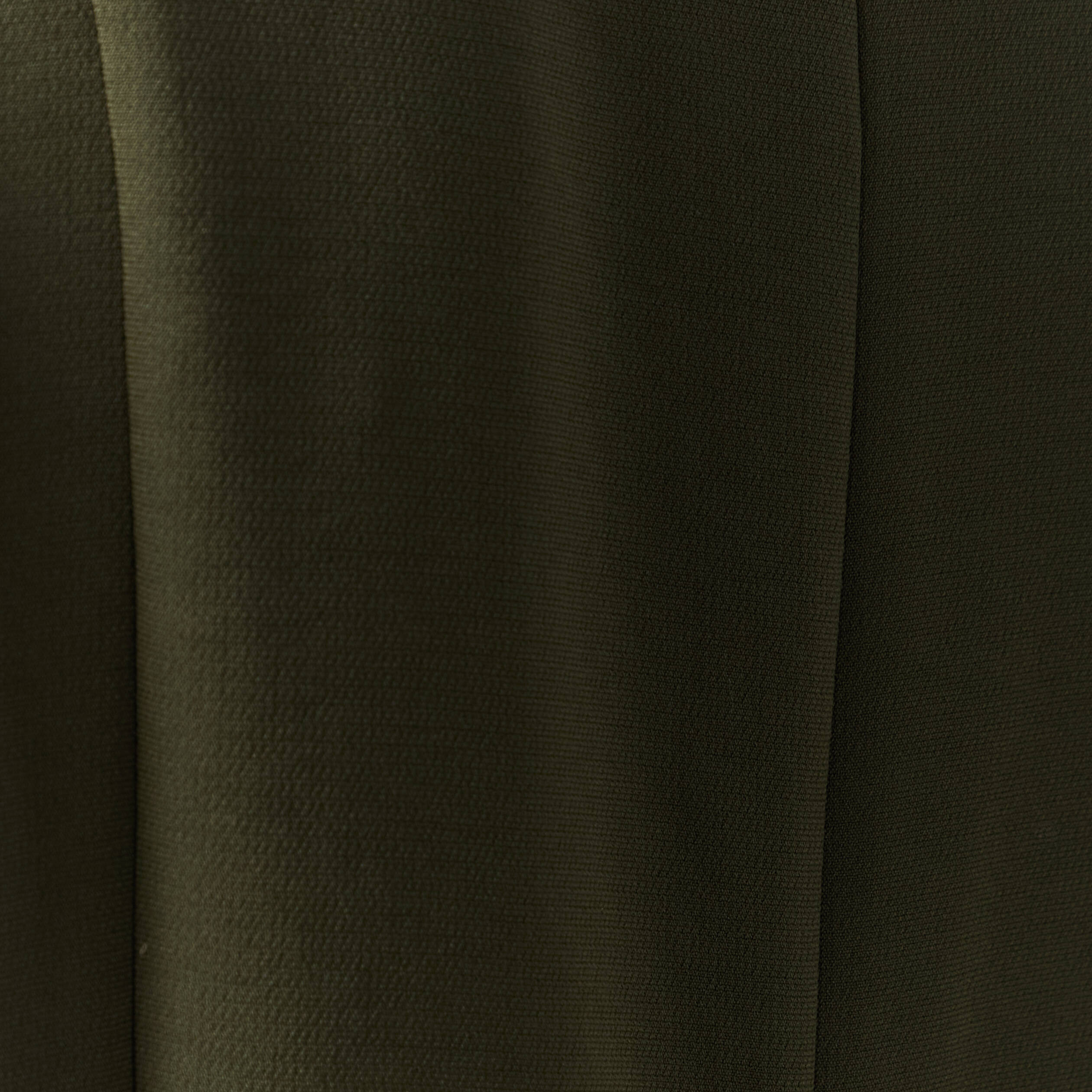 Robe fluide manches longues col rond vert kaki femme