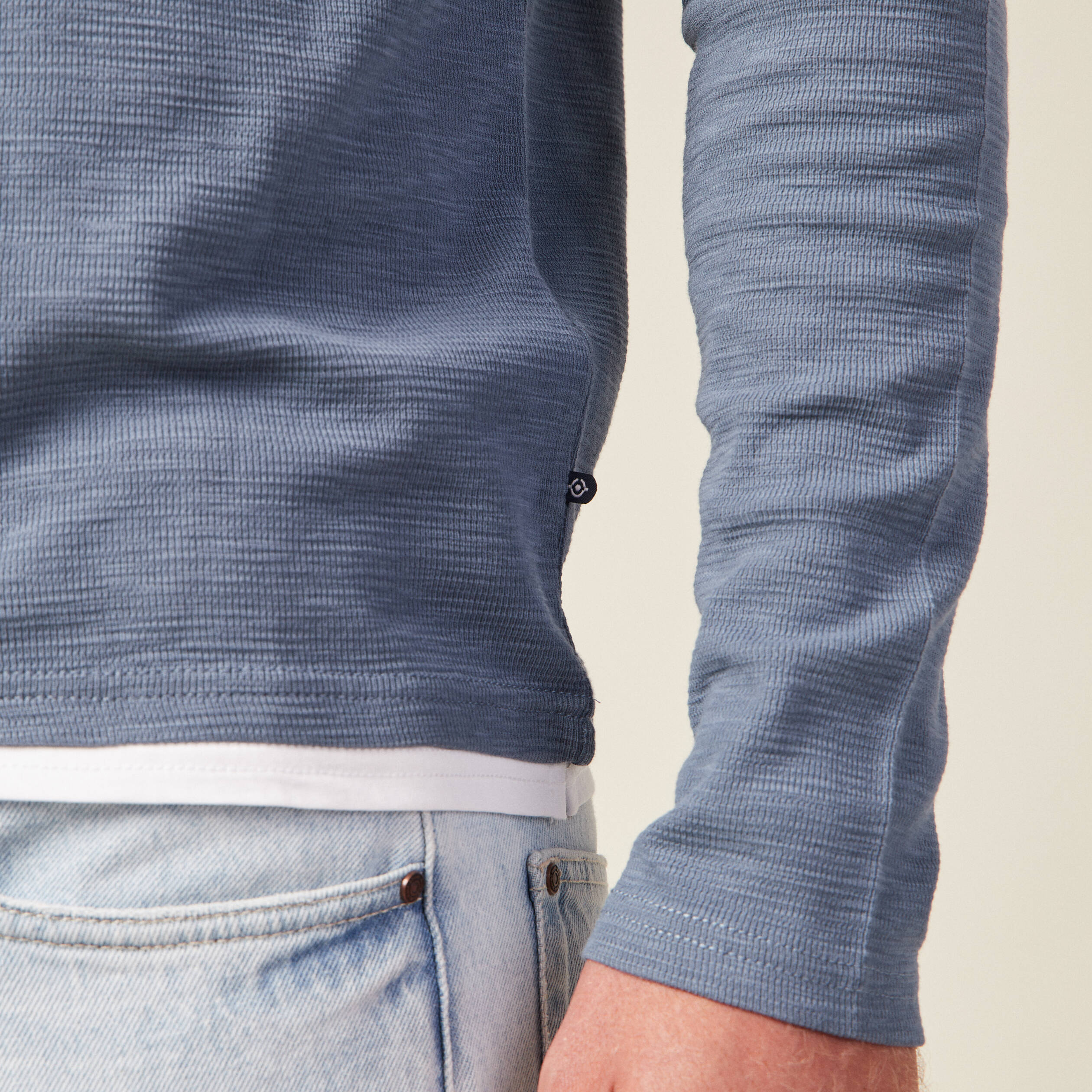 T-shirt manches longues bleu gris homme