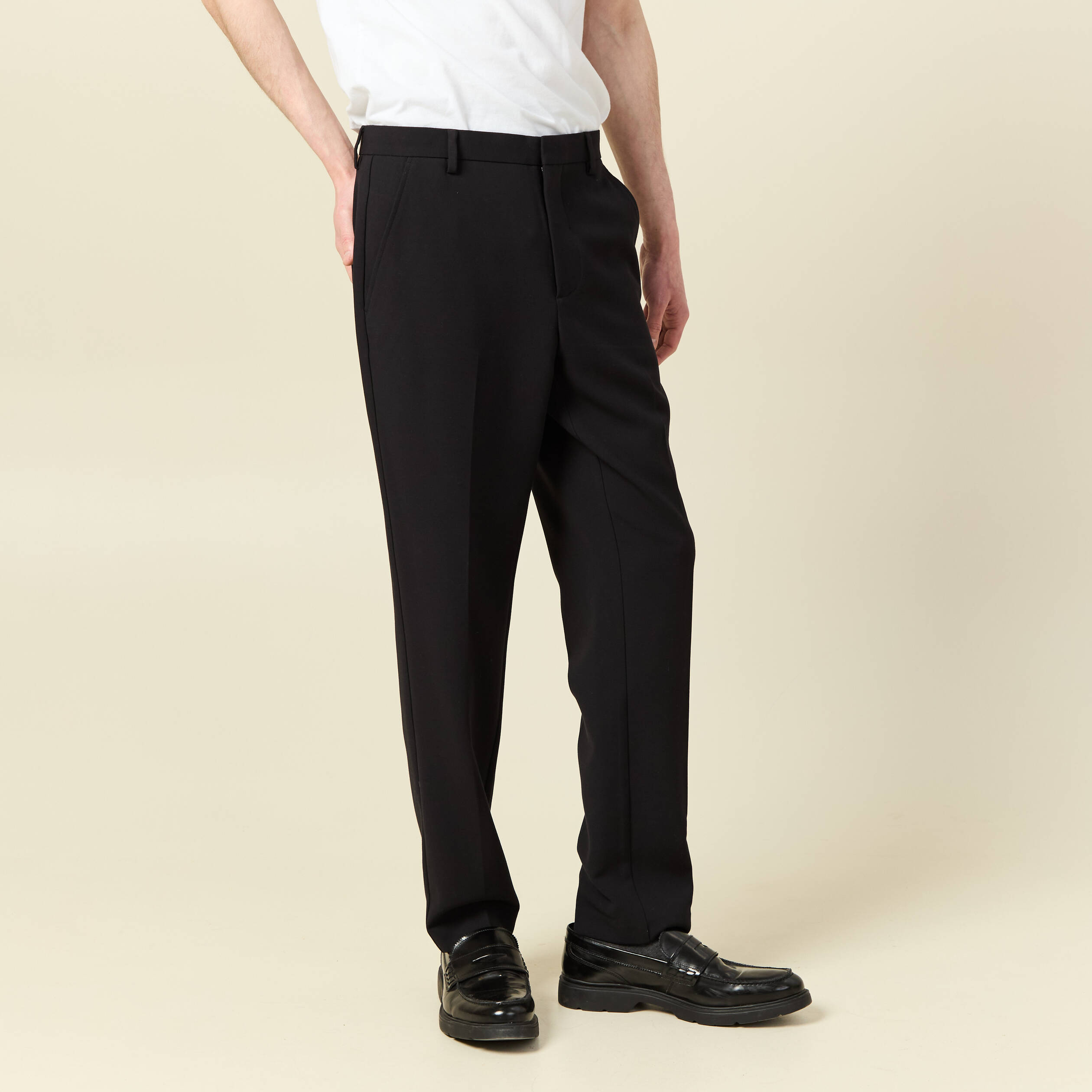 Pantalon slim cigarette noir homme