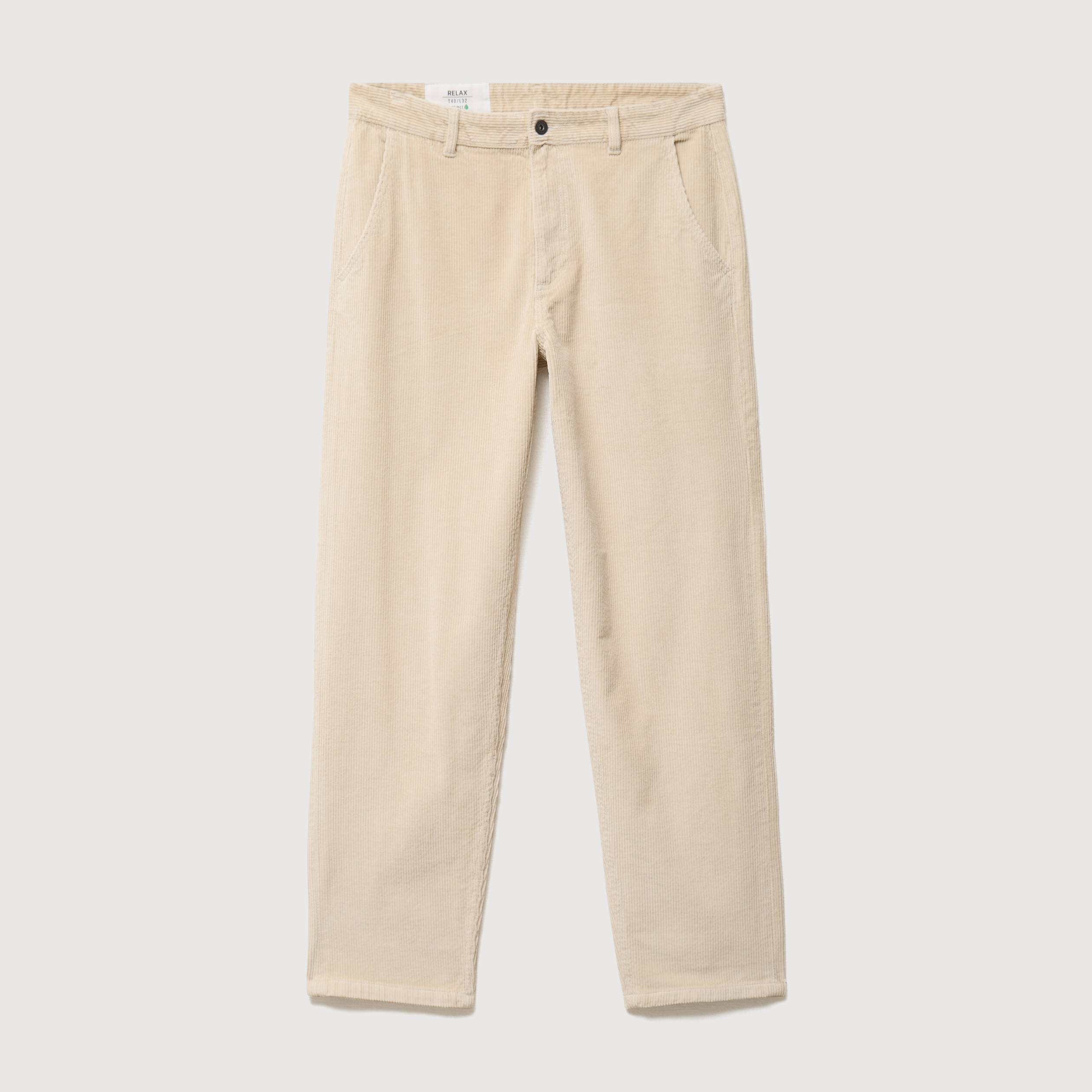 Pantalon droit en velours longueur 32 sable homme