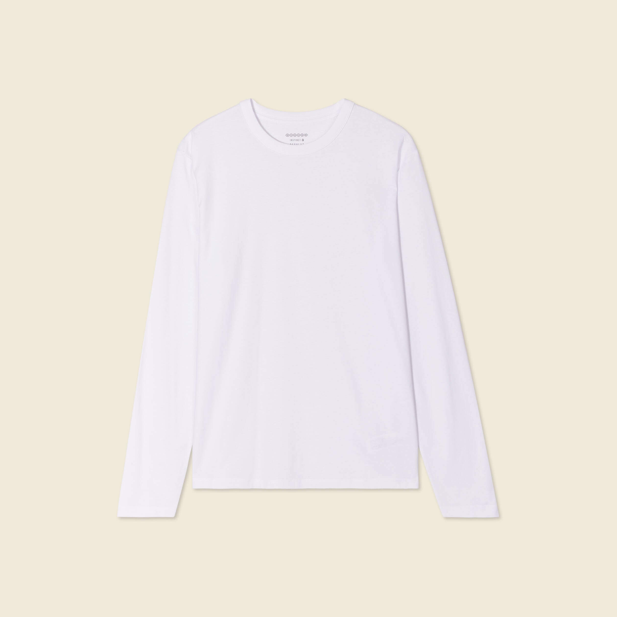 T-shirt en coton manches longues blanc homme