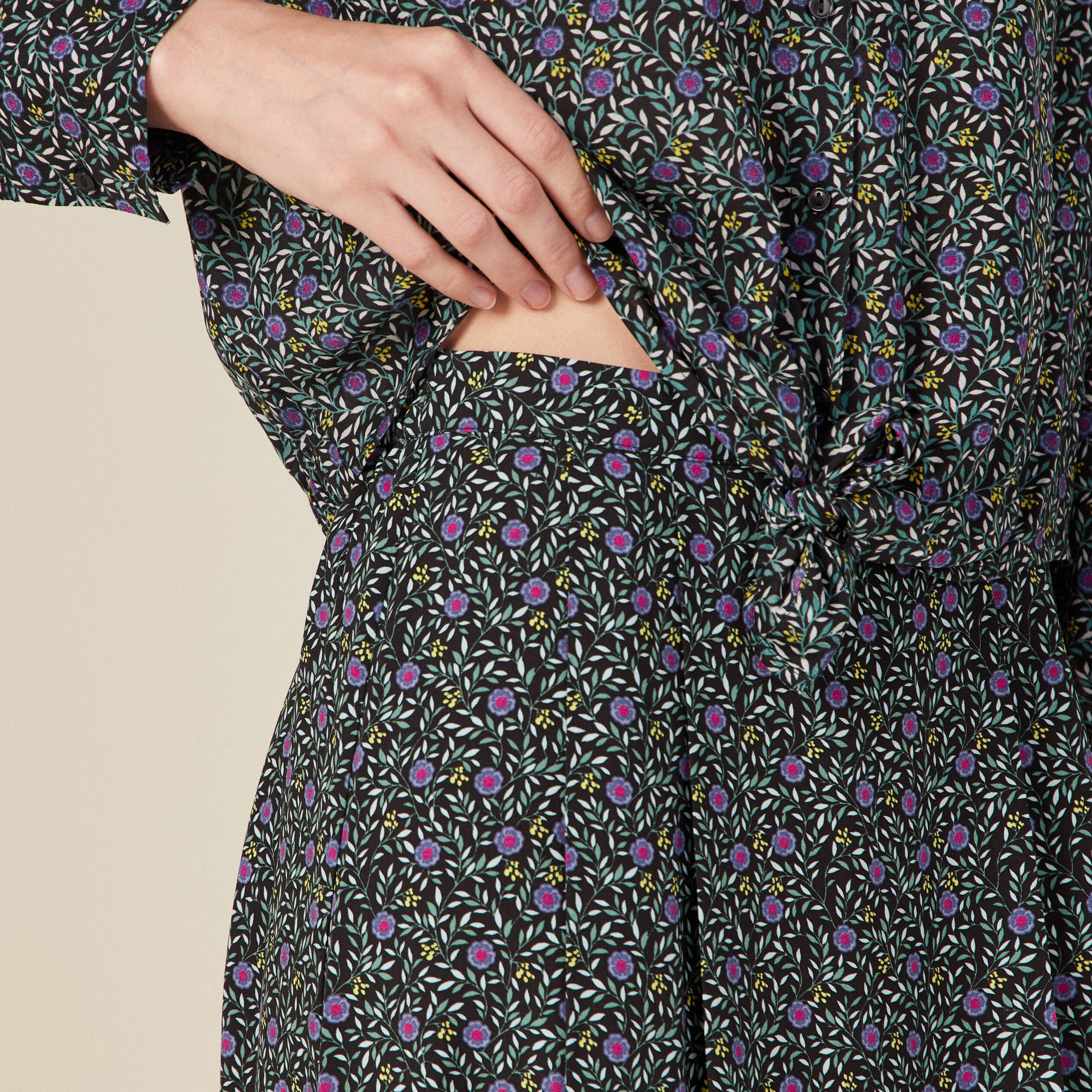 Jupe longue évasée noir femme