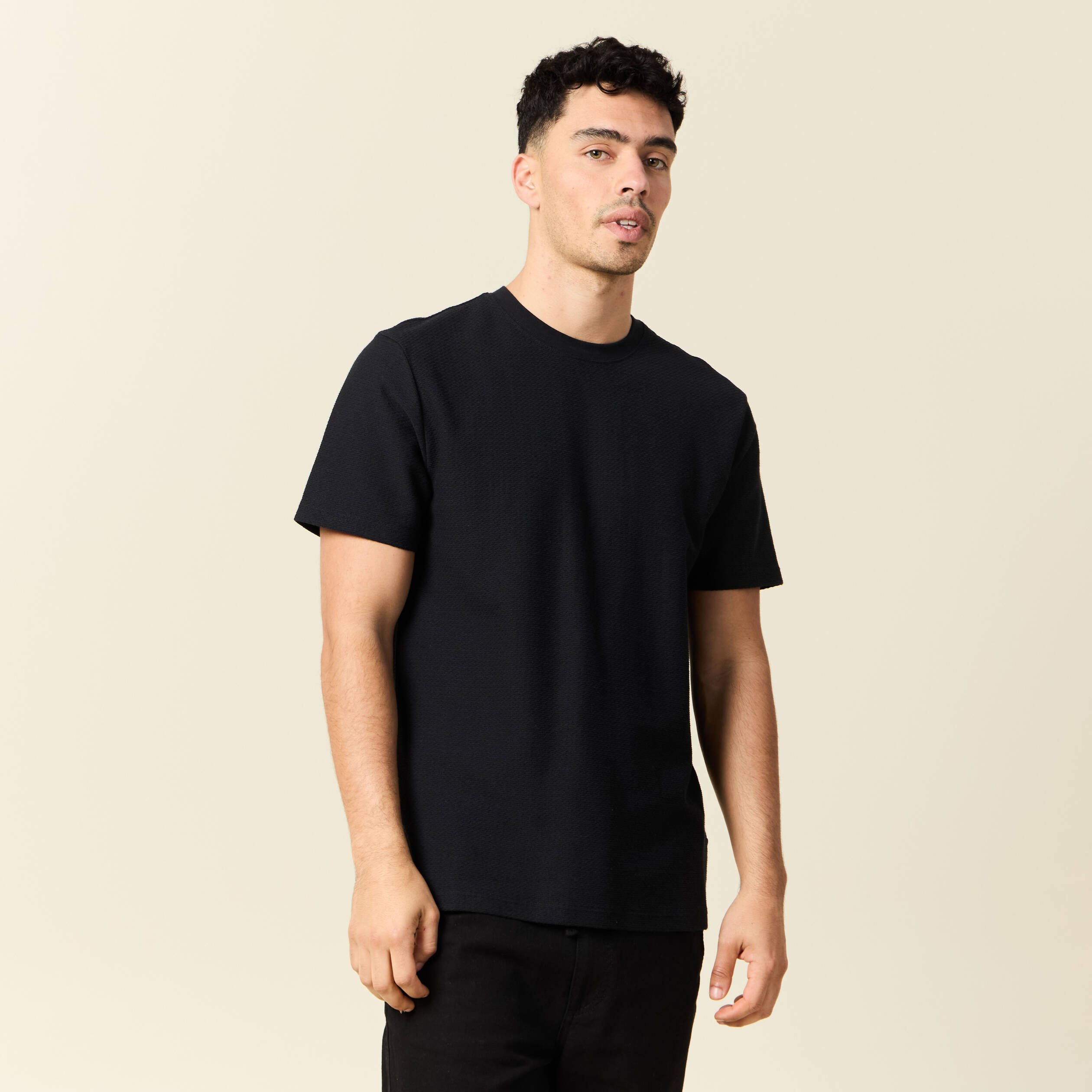 t shirt manches courtes noir homme T-shirt manches courtes noir homme