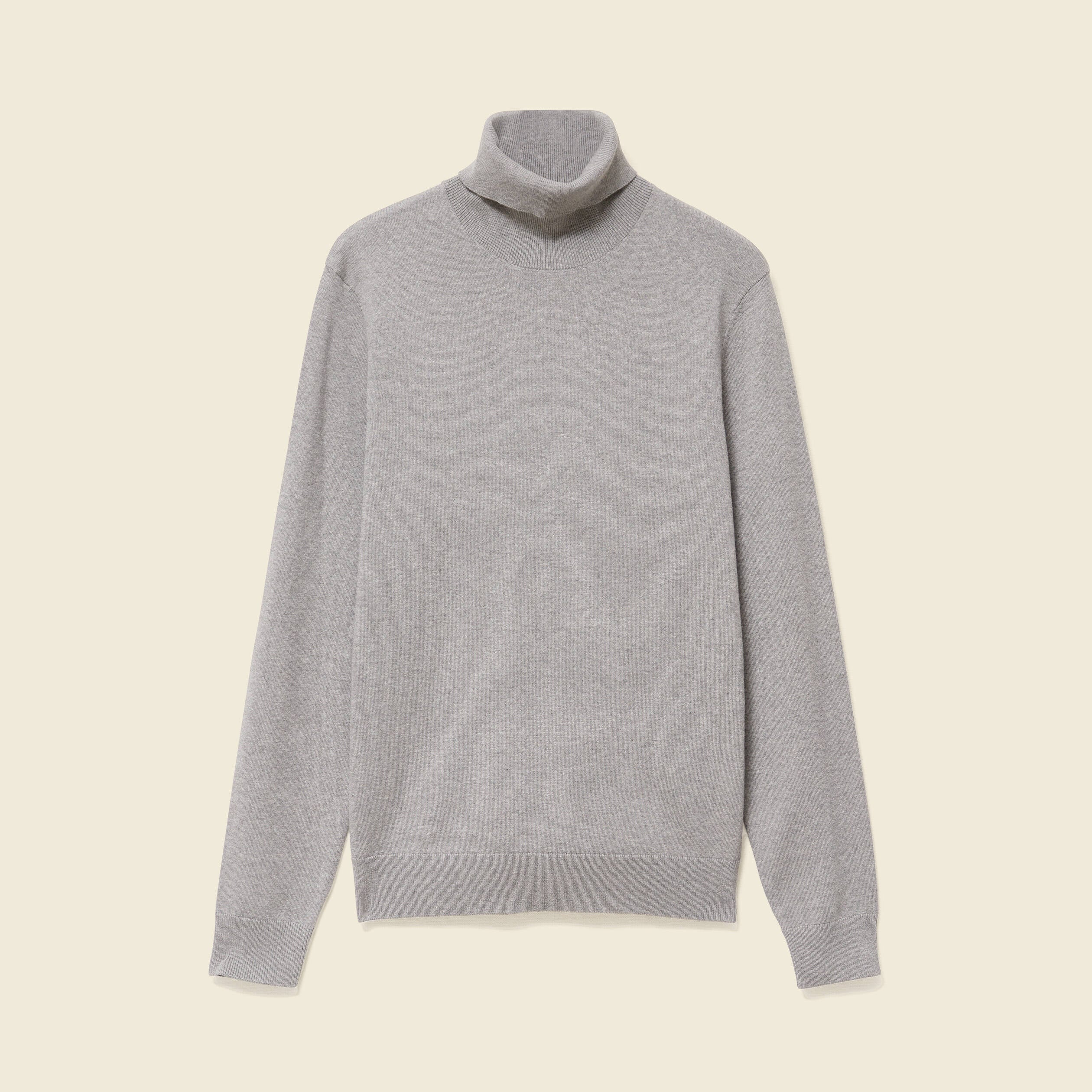 Pull droit court manches longues gris homme