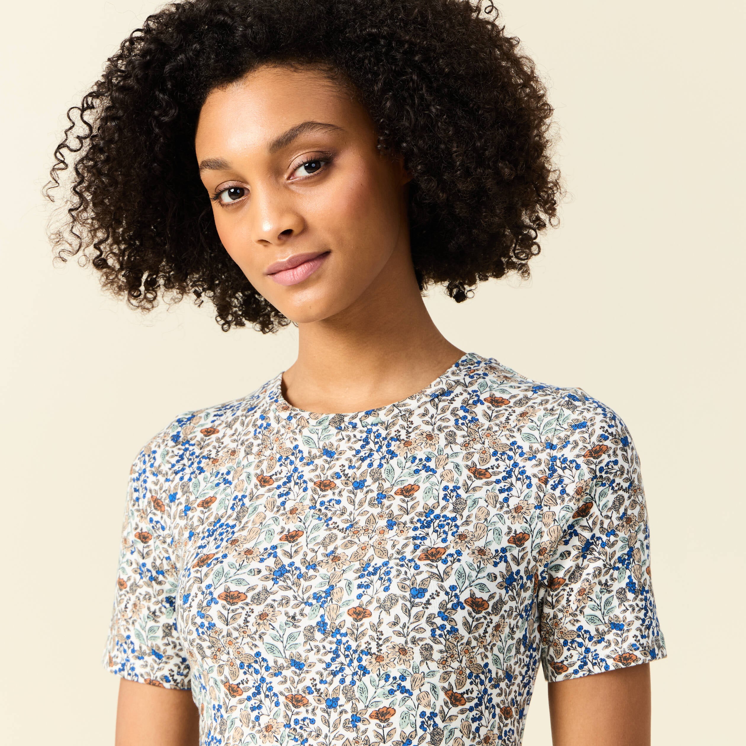T-shirt manches courtes bleu clair femme
