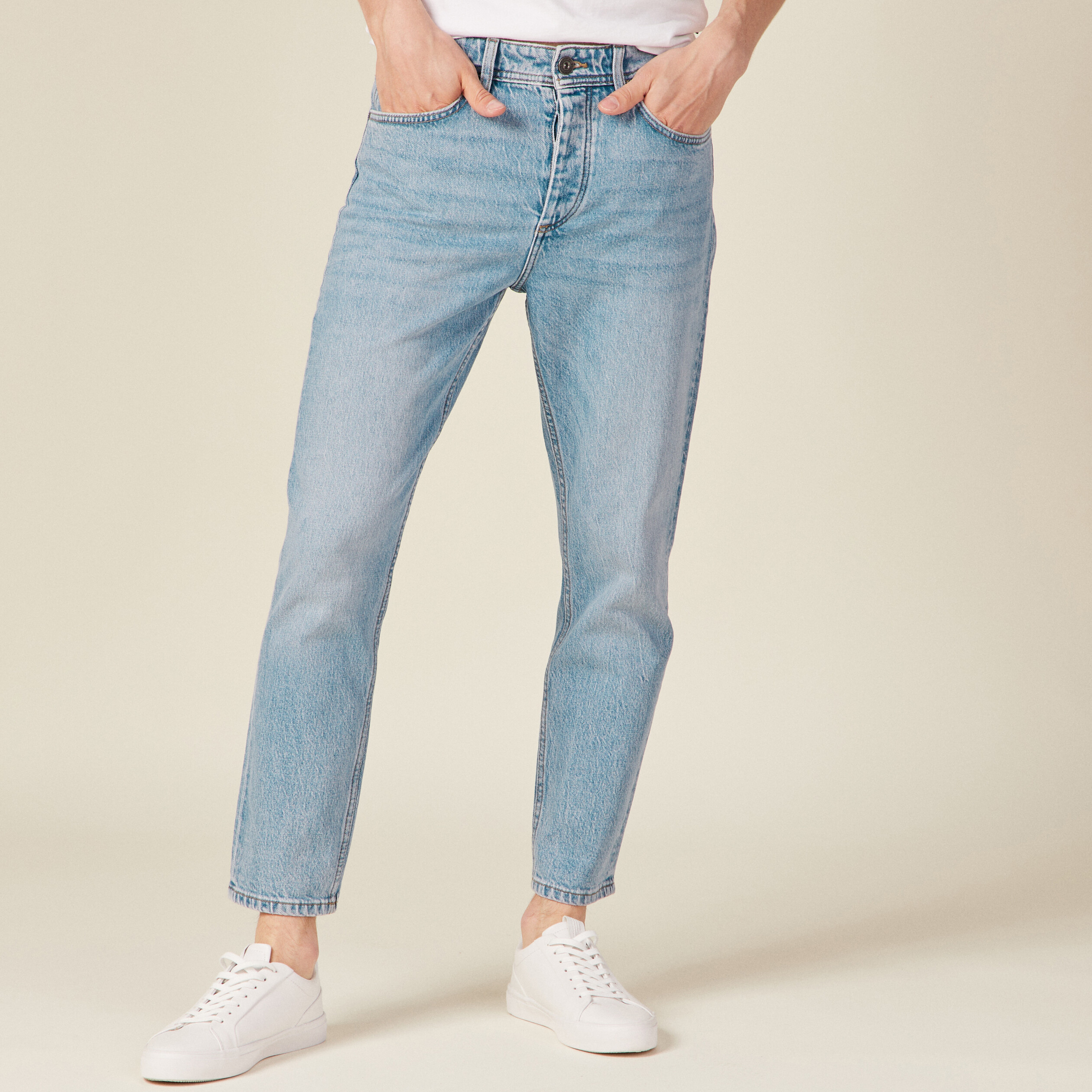 jeans slim 5 poches denim bleach homme Jeans slim 5 poches denim bleach homme