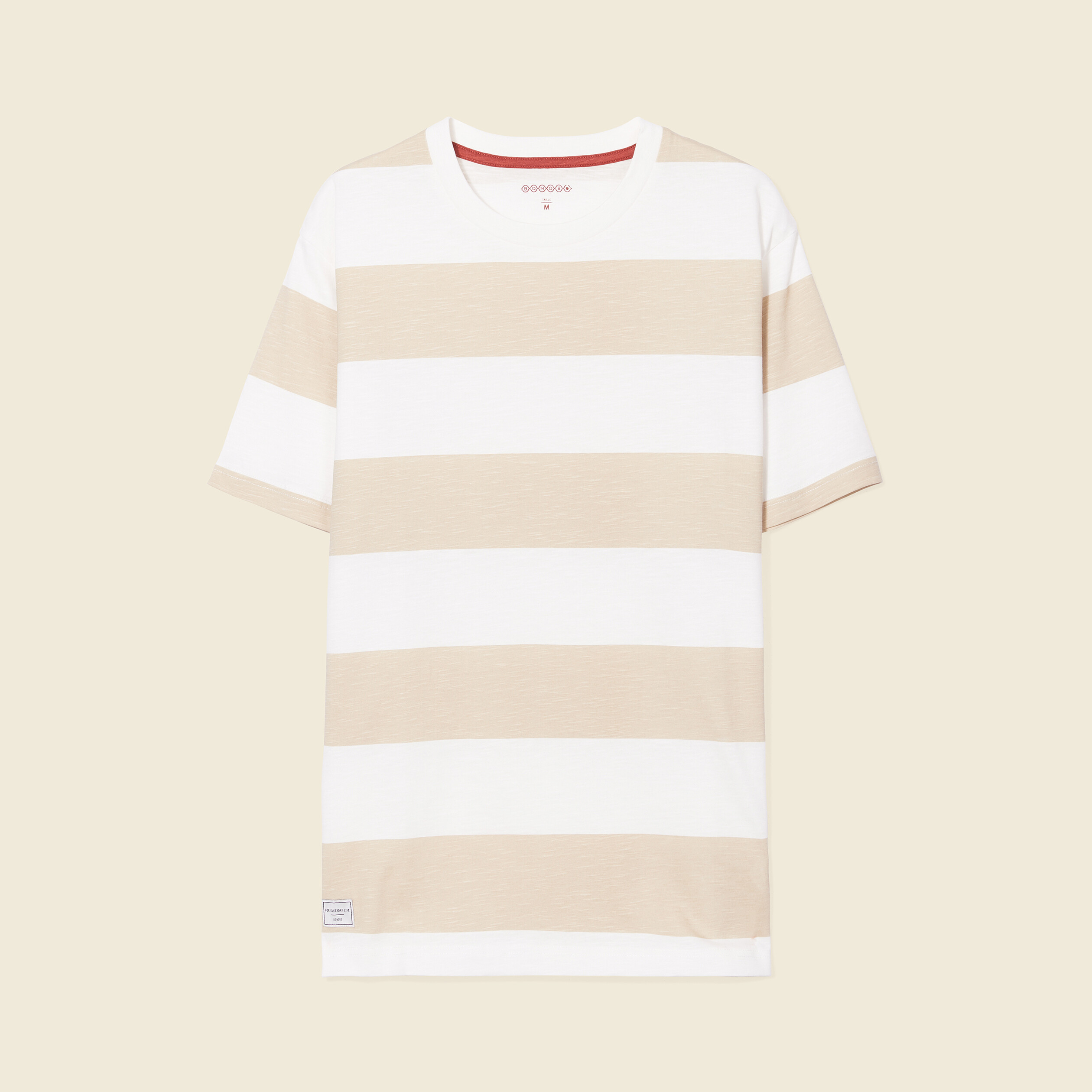 T-shirt manches courtes ecru homme