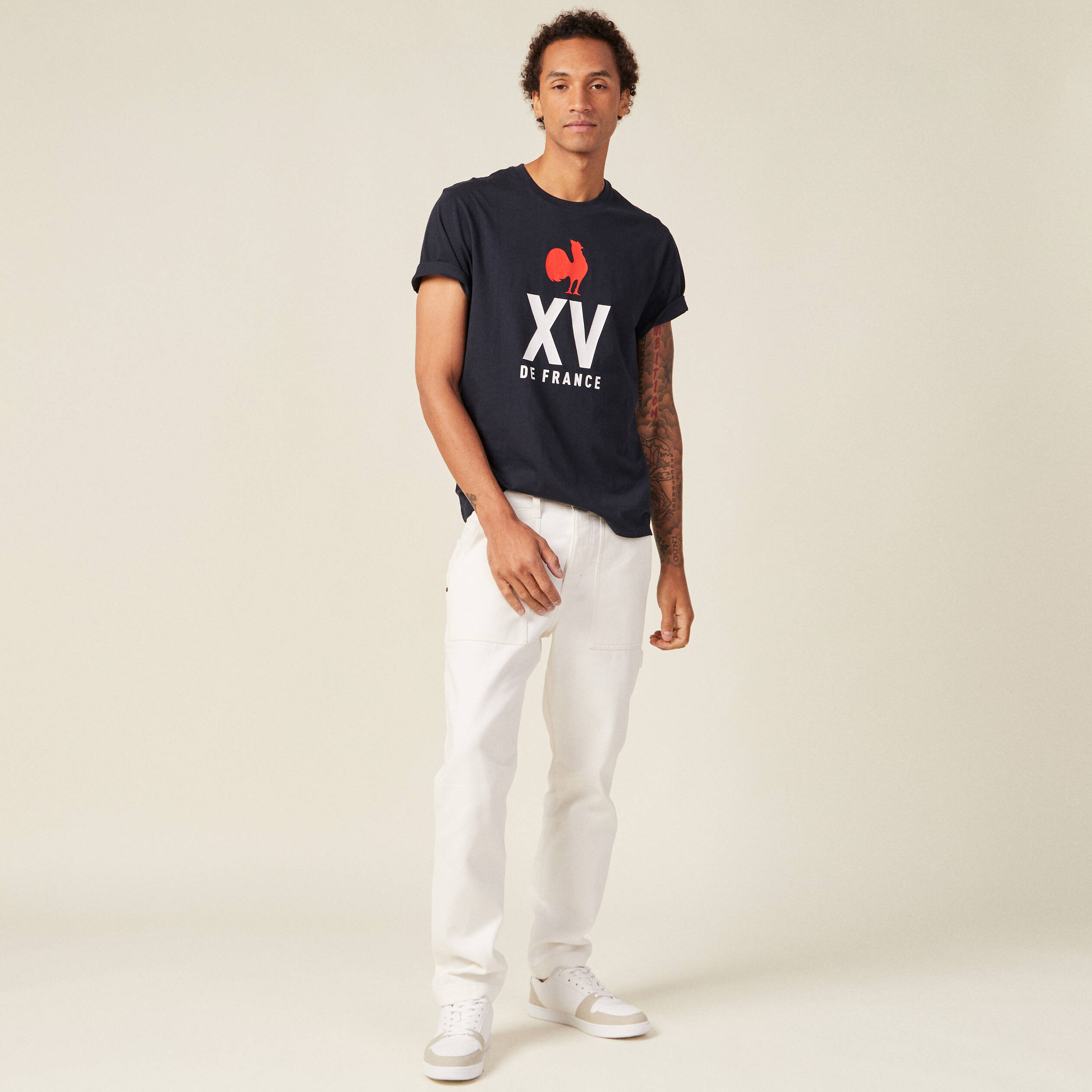 T-shirt XV de France rugby bleu marine homme