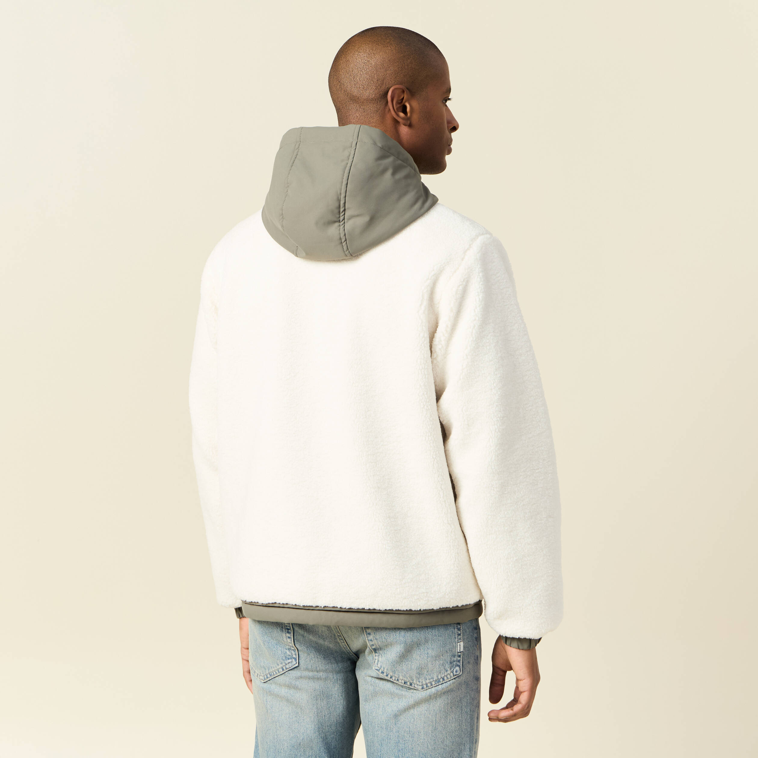 blouson a capuche ecru homme Blouson à capuche ecru homme
