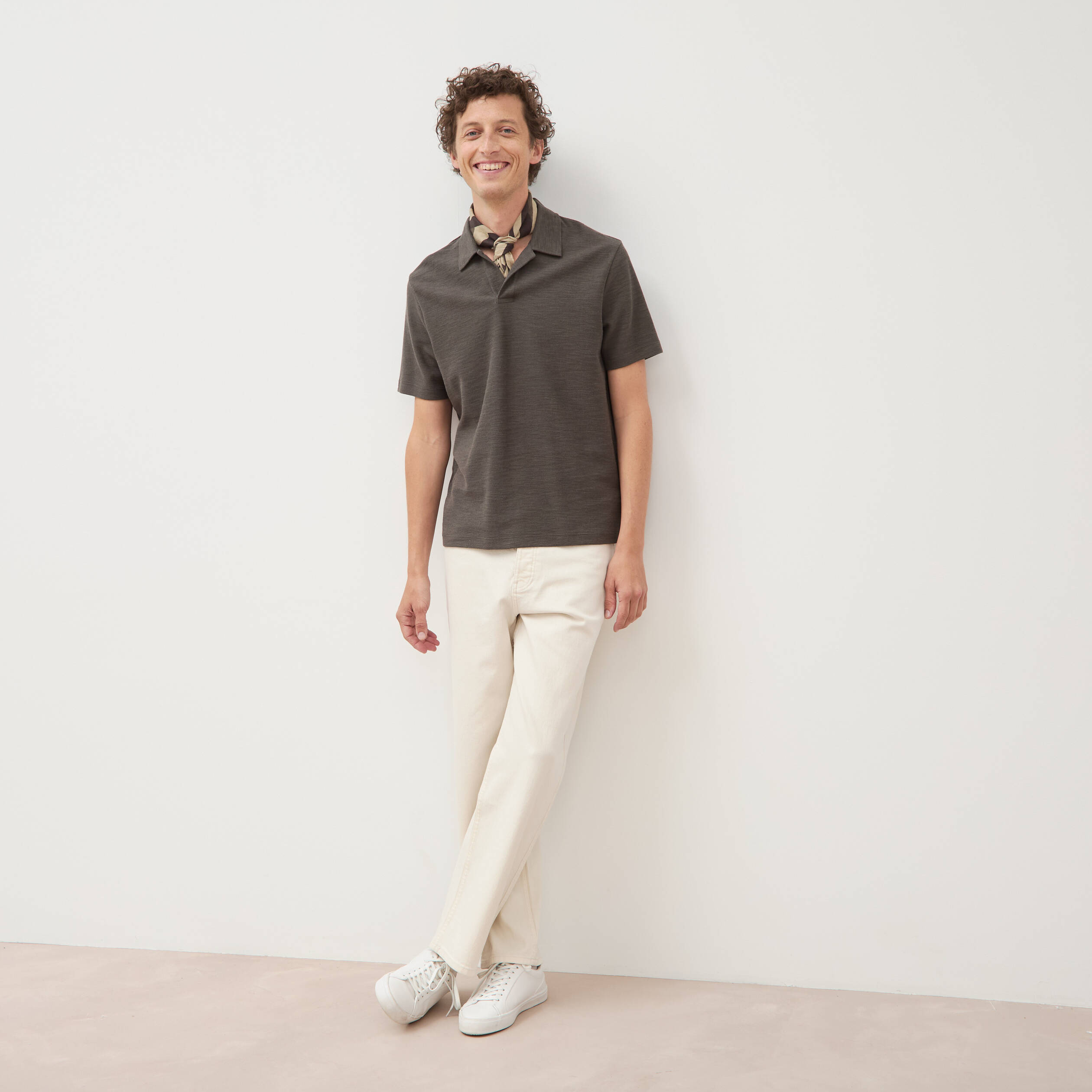 Polo manches courtes vert fonc&eacute; homme