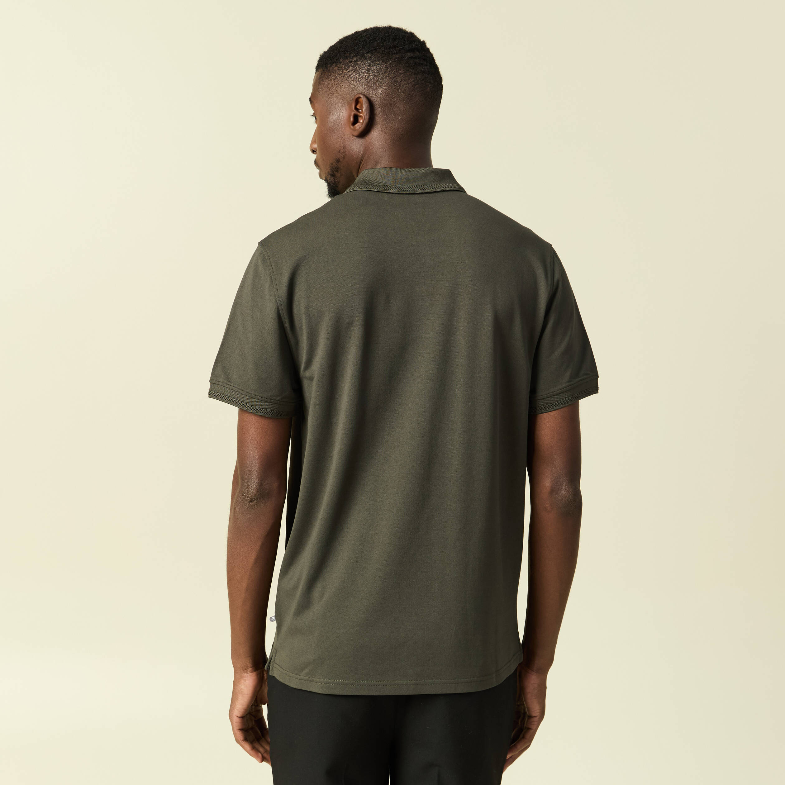 Polo manches courtes vert kaki homme