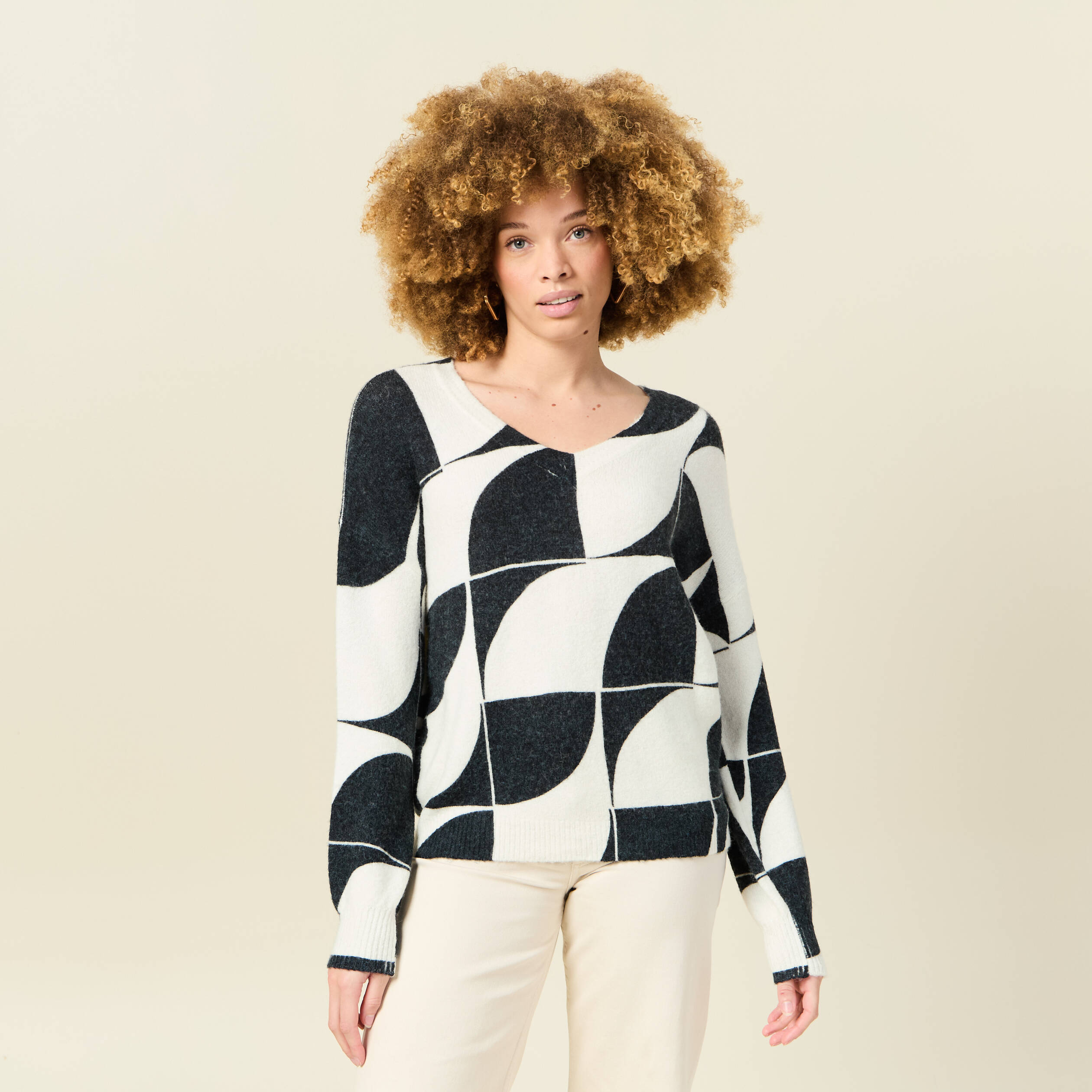 Pull manches longues r&eacute;vesible noir femme