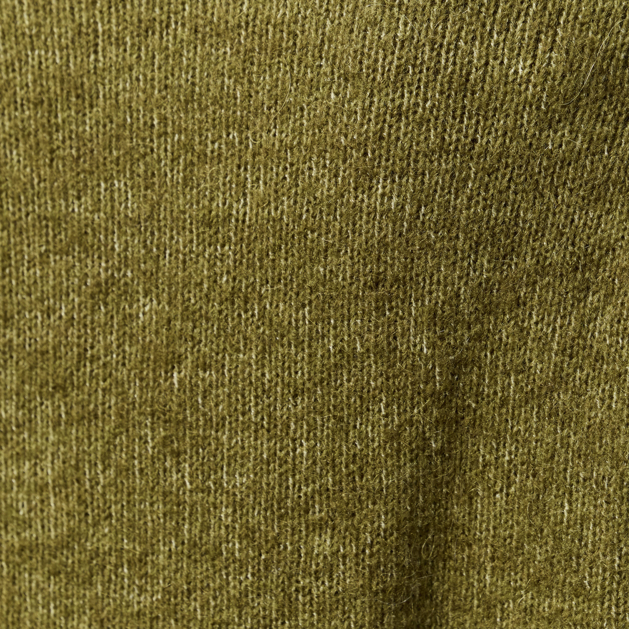 Pull col rond manches longues vert kaki femme
