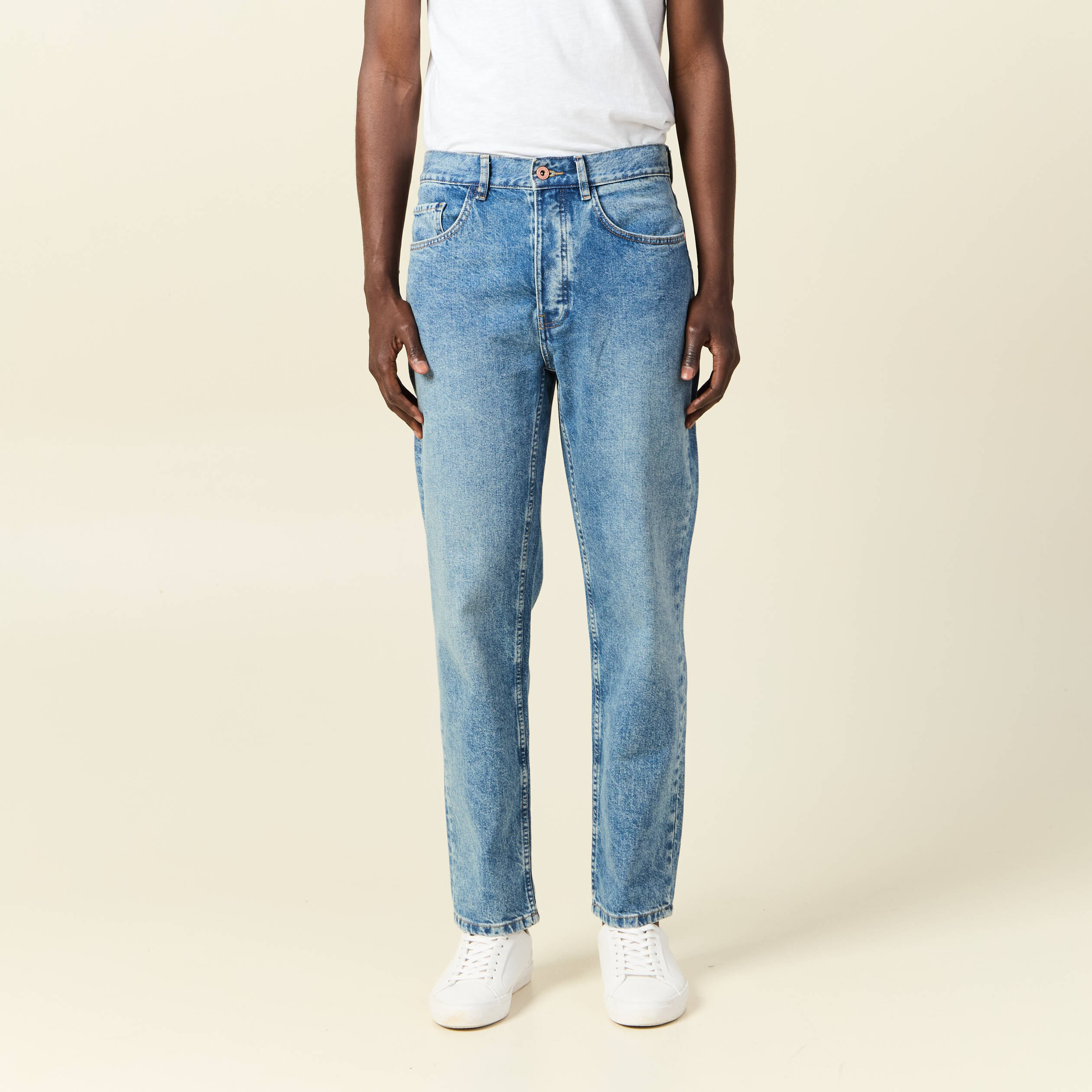 jeans regular tapered denim dirty homme Jeans regular tapered denim dirty homme