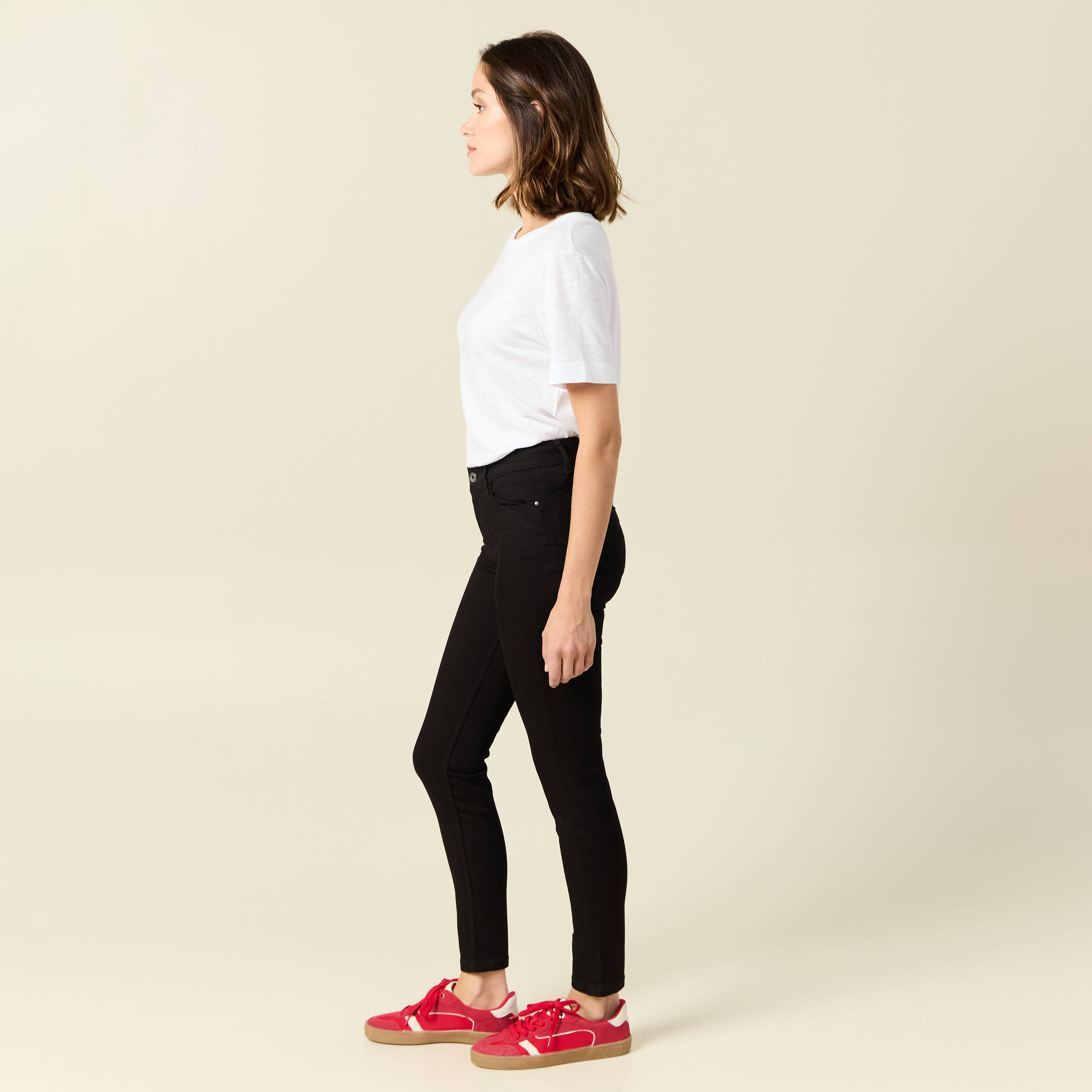 jeans skinny push up 78eme denim noir femme Jeans skinny push up 7/8ème denim noir femme