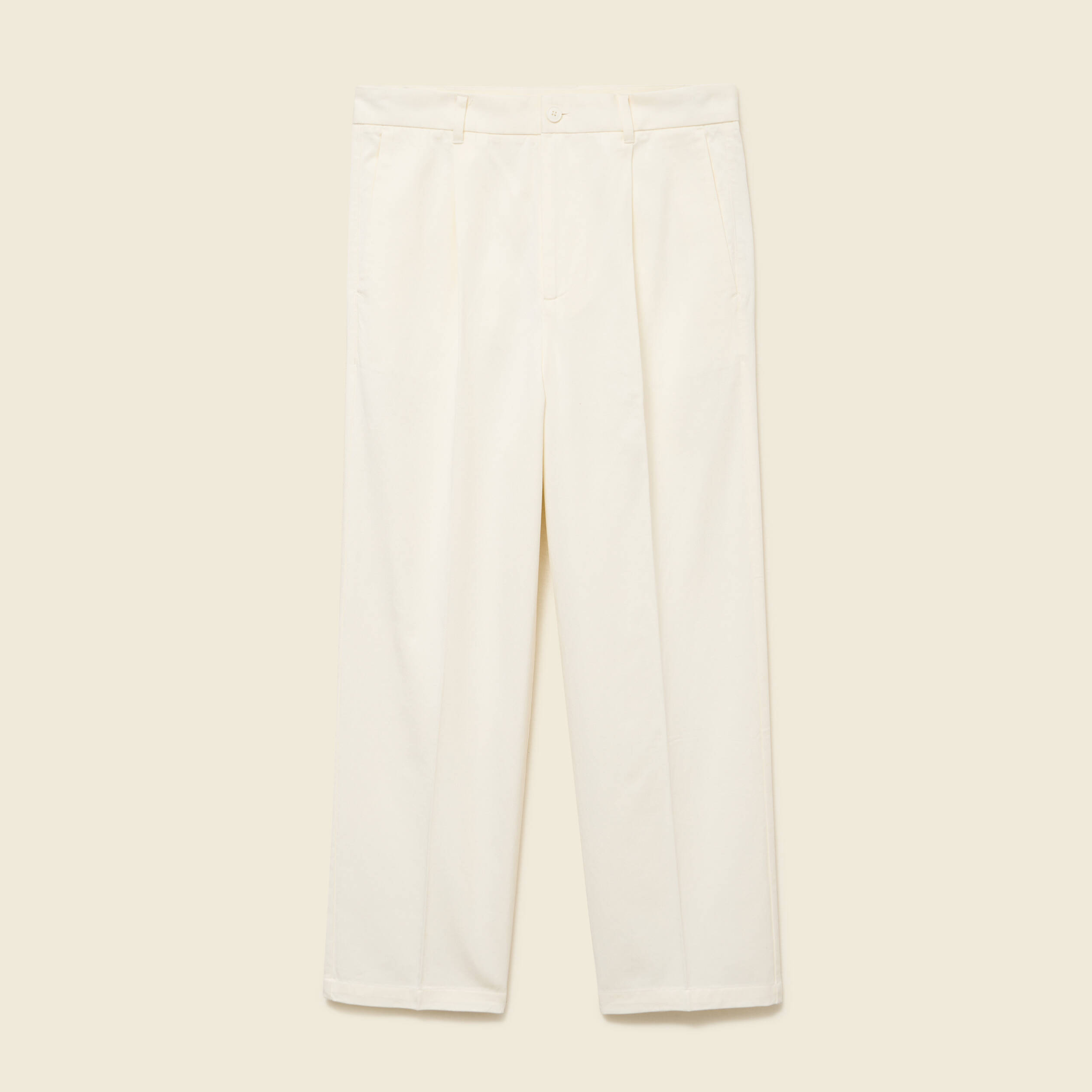 Pantalon droit longueur 32 ecru homme