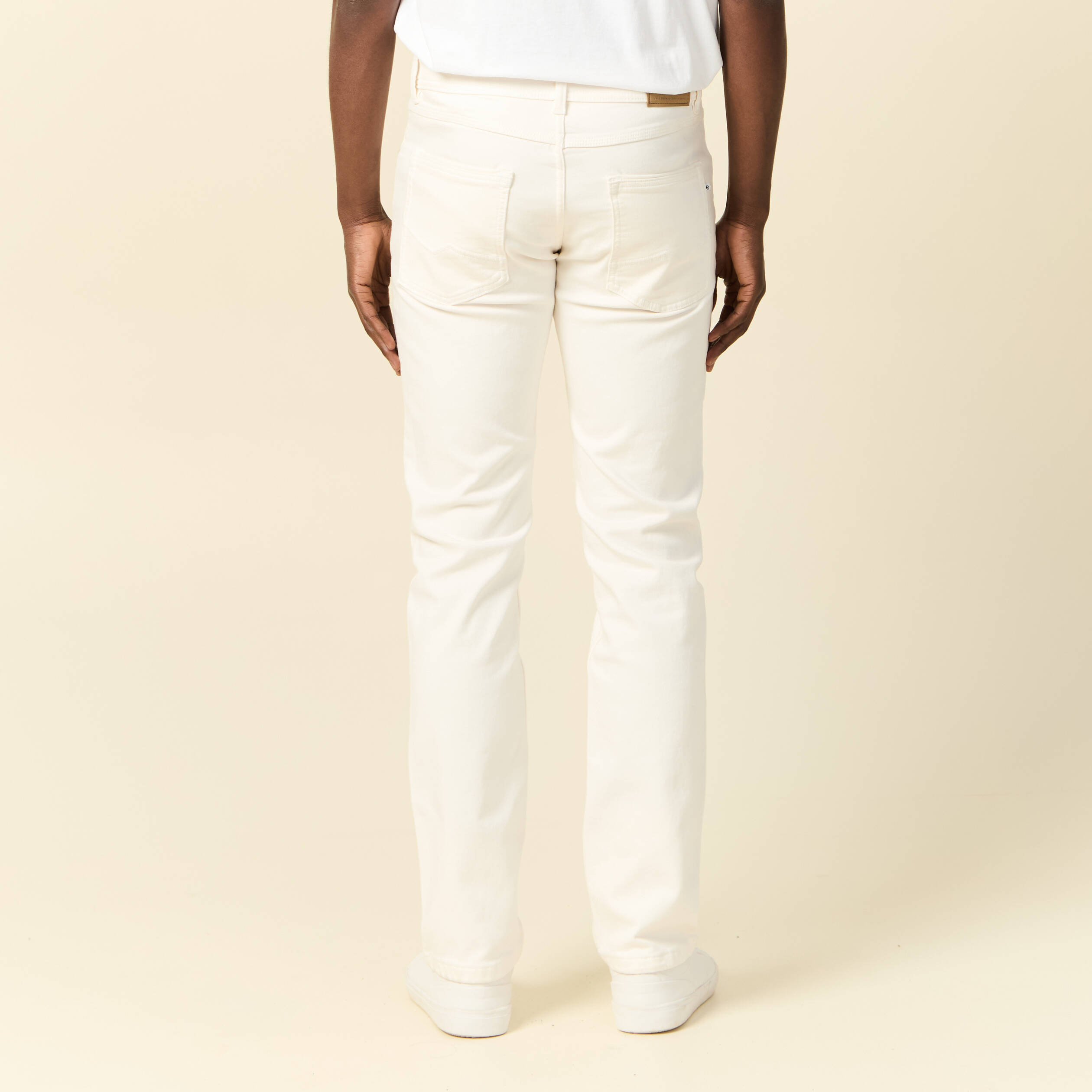Jeans straight homme used L34 denim blanc homme