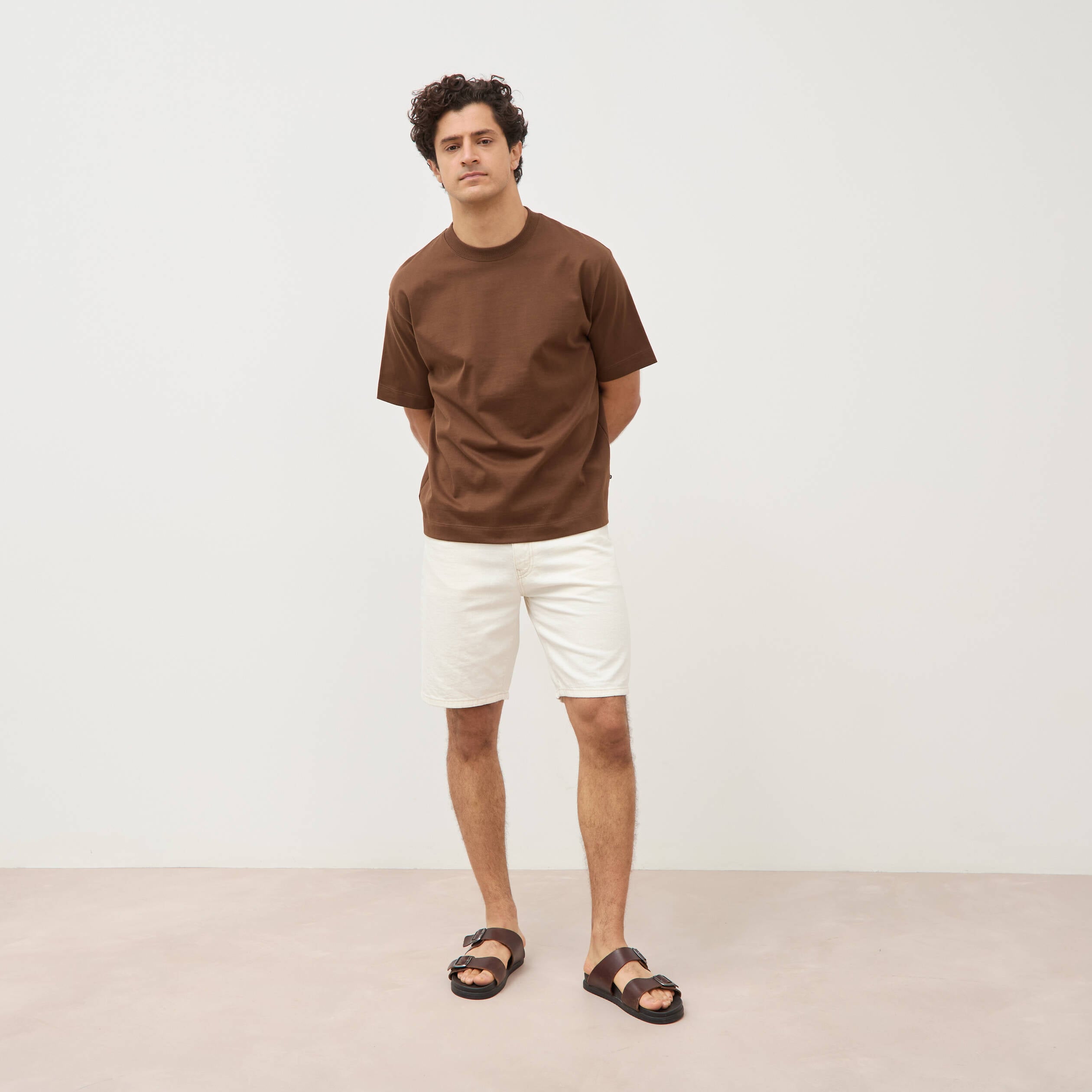 T-shirt en coton taupe homme