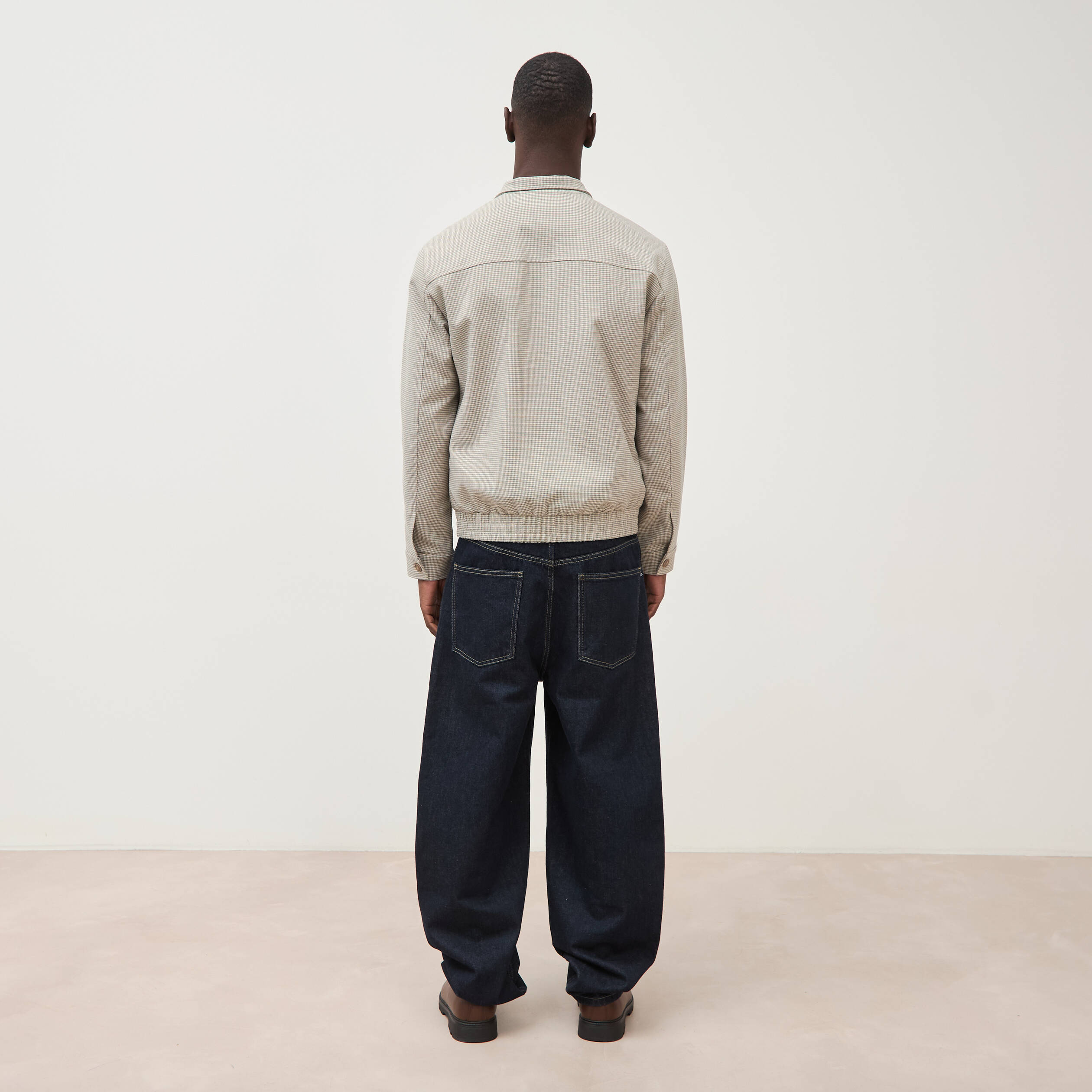Blouson col montant manches longues gris homme