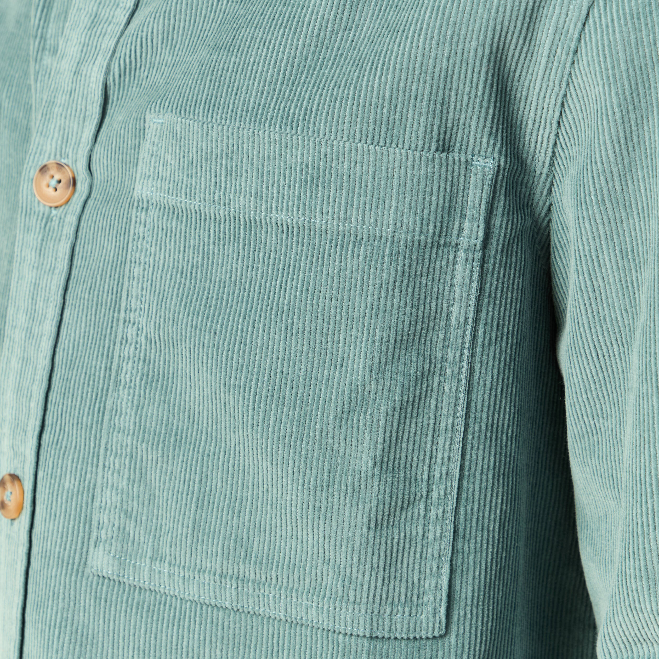 Surchemise courte droite en velours bleu gris homme
