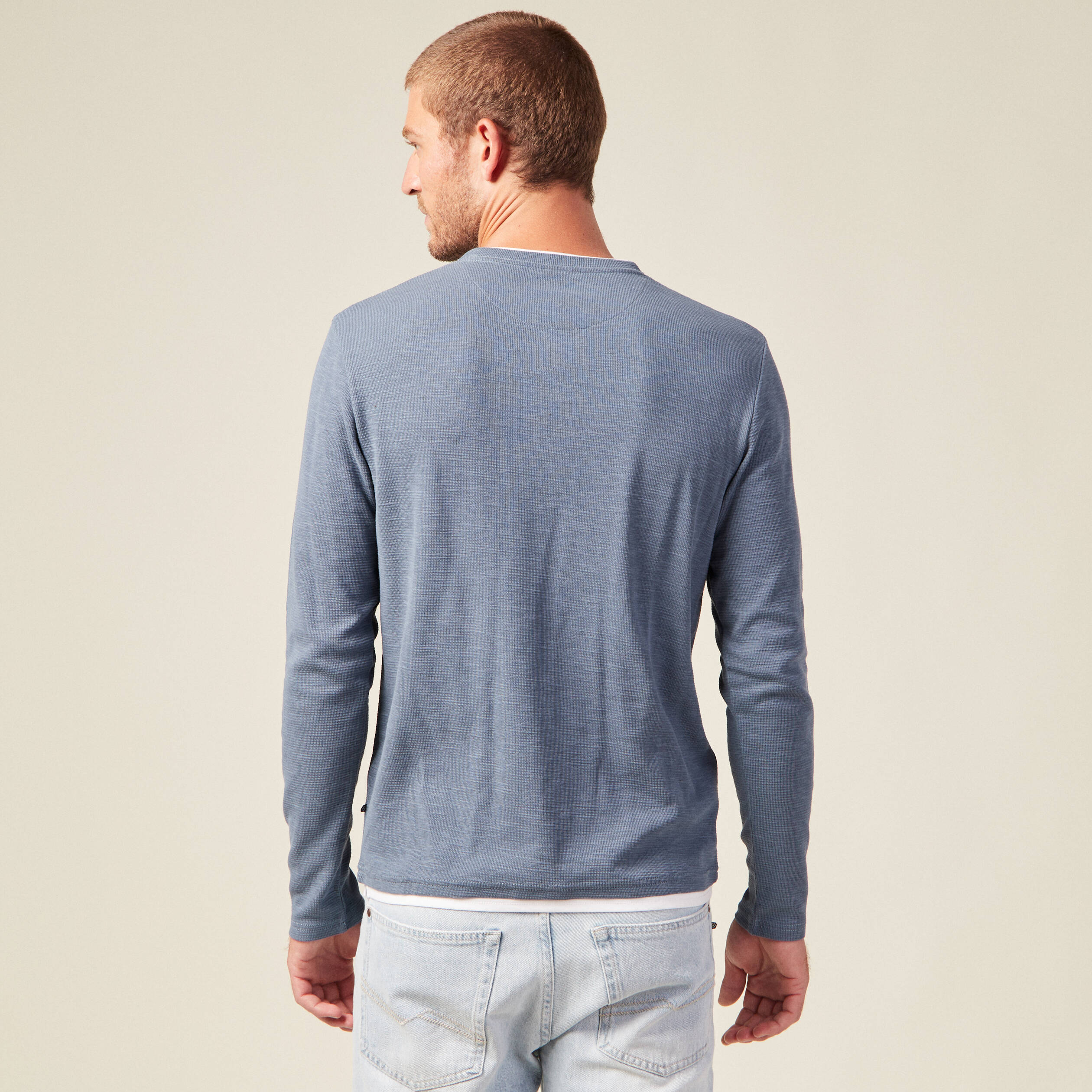 T-shirt manches longues bleu gris homme