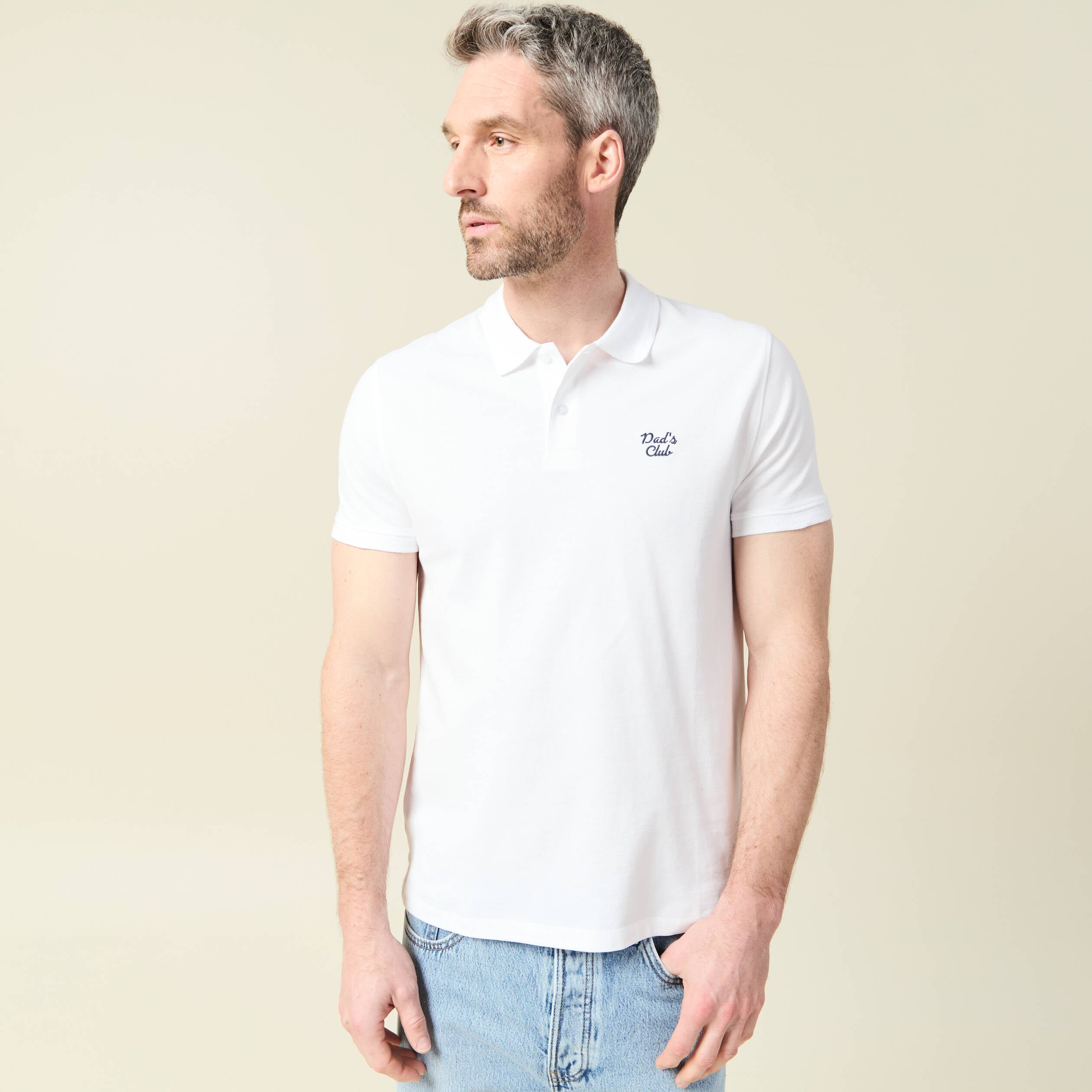 Polo manches courtes blanc homme