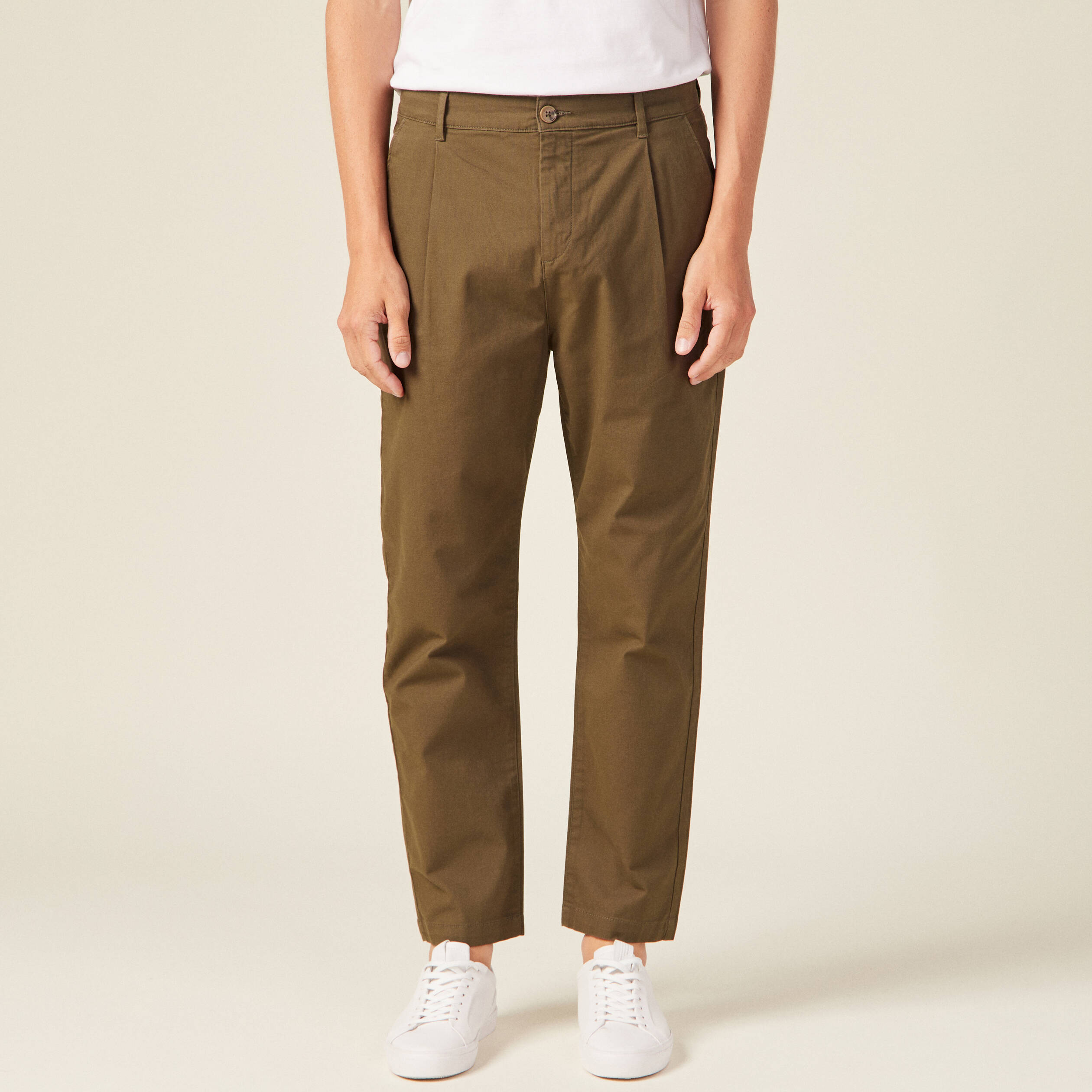 Pantalon chino taupe homme